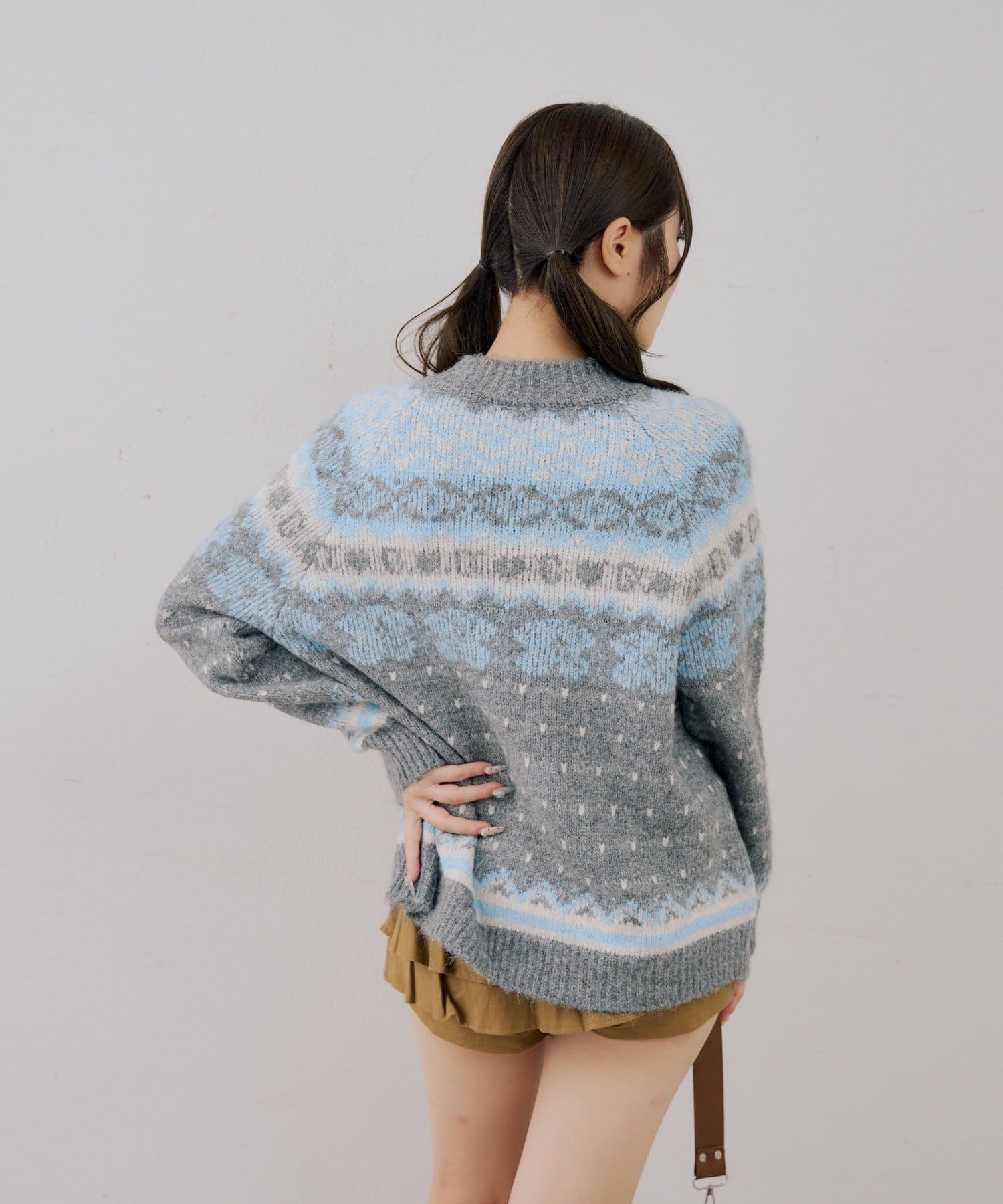 NICE CLAUP / OLIVE des OLIVE OUTLET(ナイスクラップ  / オリーブ デ オリーブ アウトレット) 【continuer】ノルディック柄カーディガン