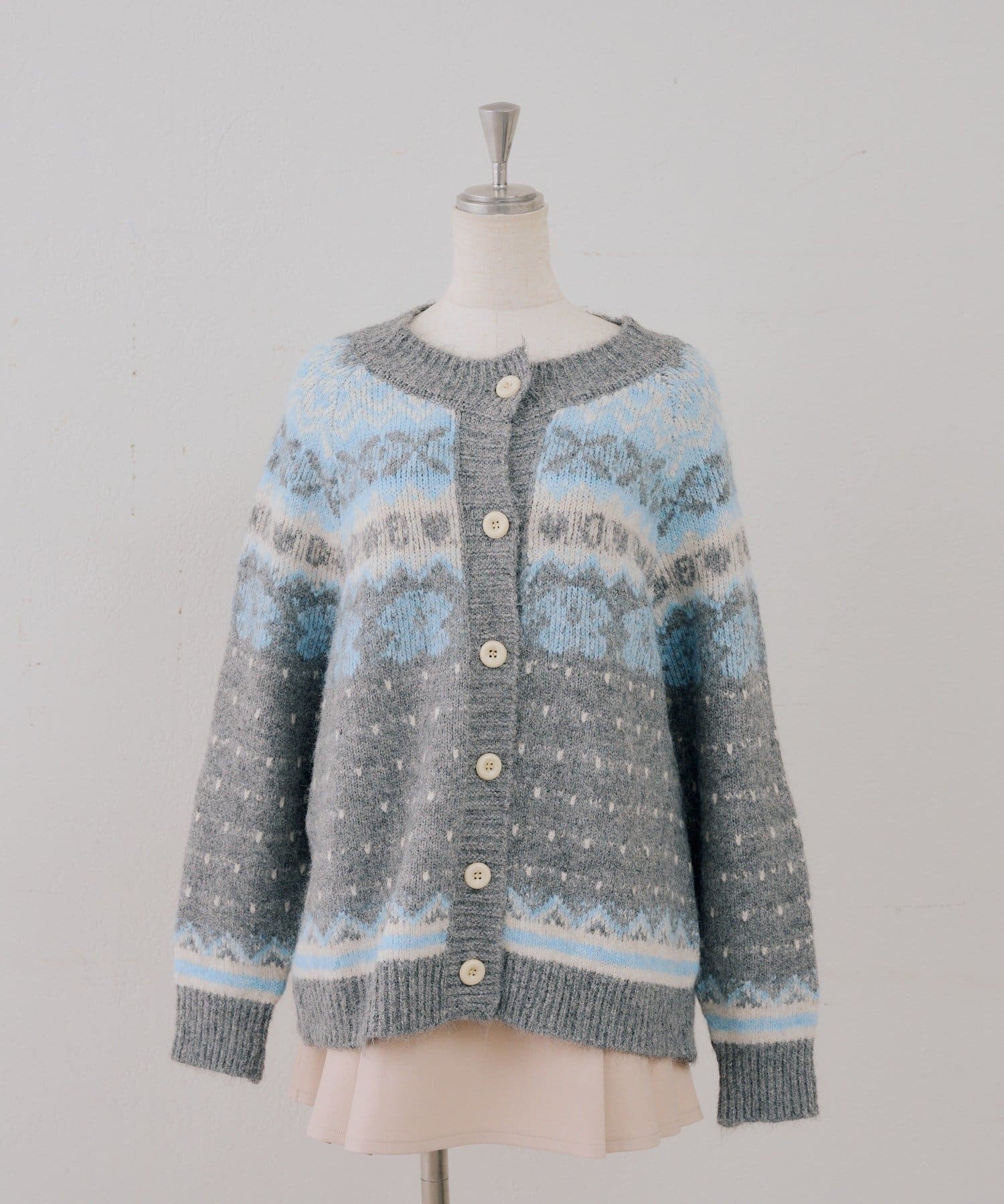 NICE CLAUP / OLIVE des OLIVE OUTLET(ナイスクラップ  / オリーブ デ オリーブ アウトレット) 【continuer】ノルディック柄カーディガン