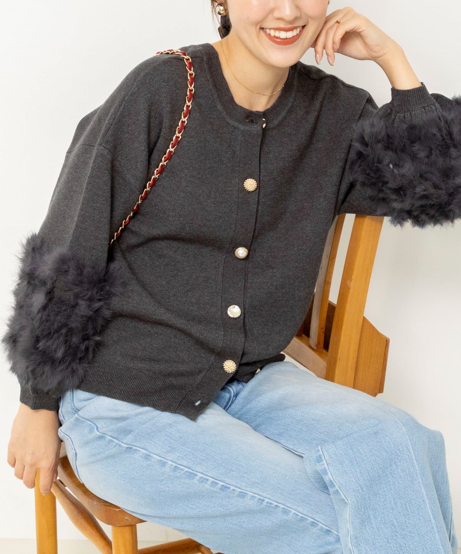 NOLLEY'S(ノーリーズ) 【TORRAZZO DONNA】2WAY Rabbit Fur knit Top