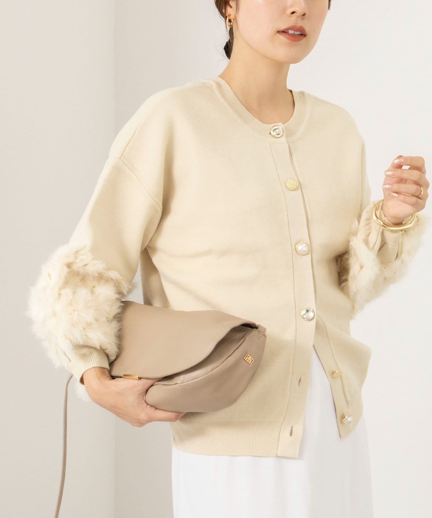 NOLLEY'S(ノーリーズ) 【TORRAZZO DONNA】2WAY Rabbit Fur knit Top