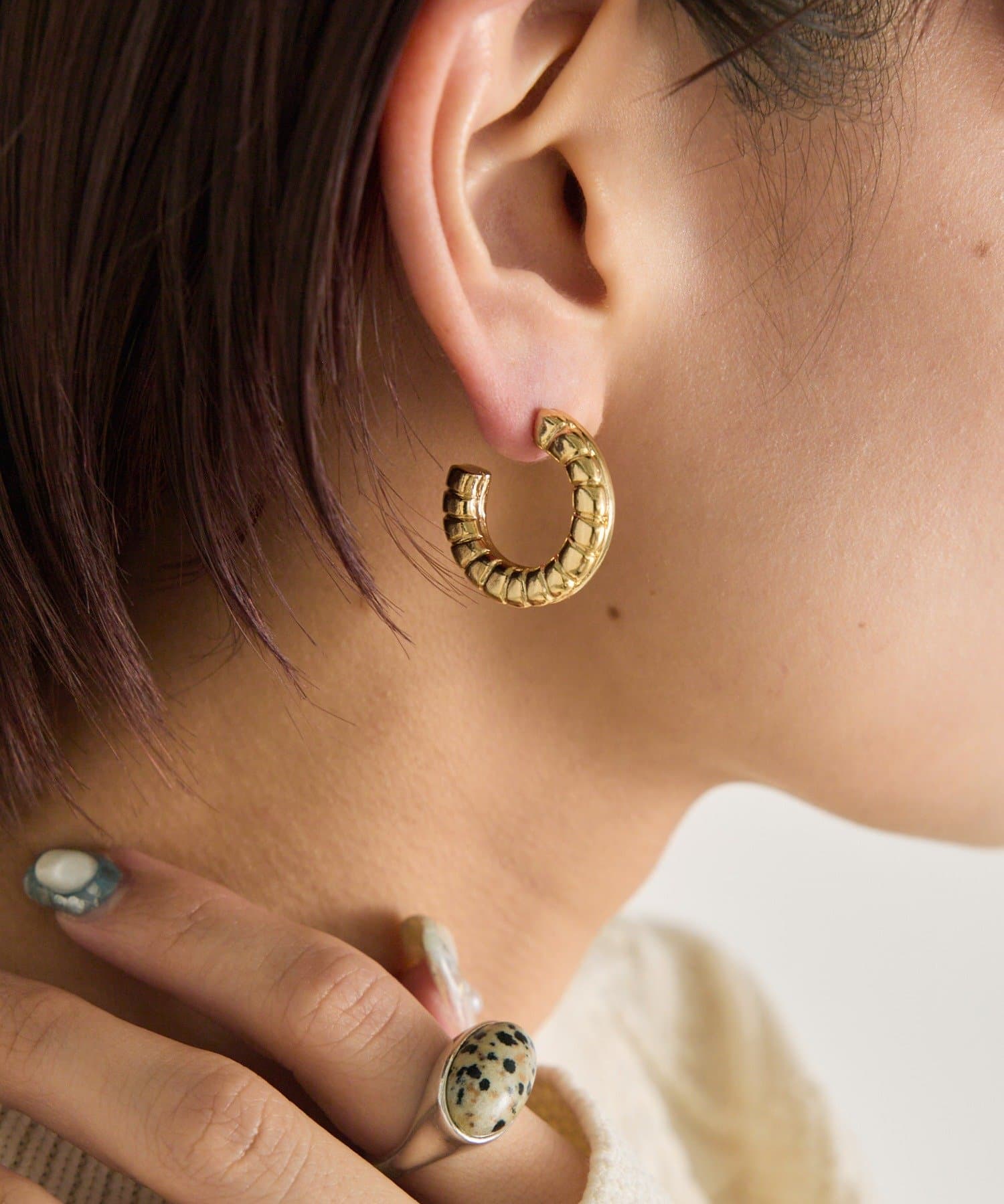 ear PAPILLONNER(イア パピヨネ) 【beq Pettina(ベック ペティーナ)】ダブルフープピアス
