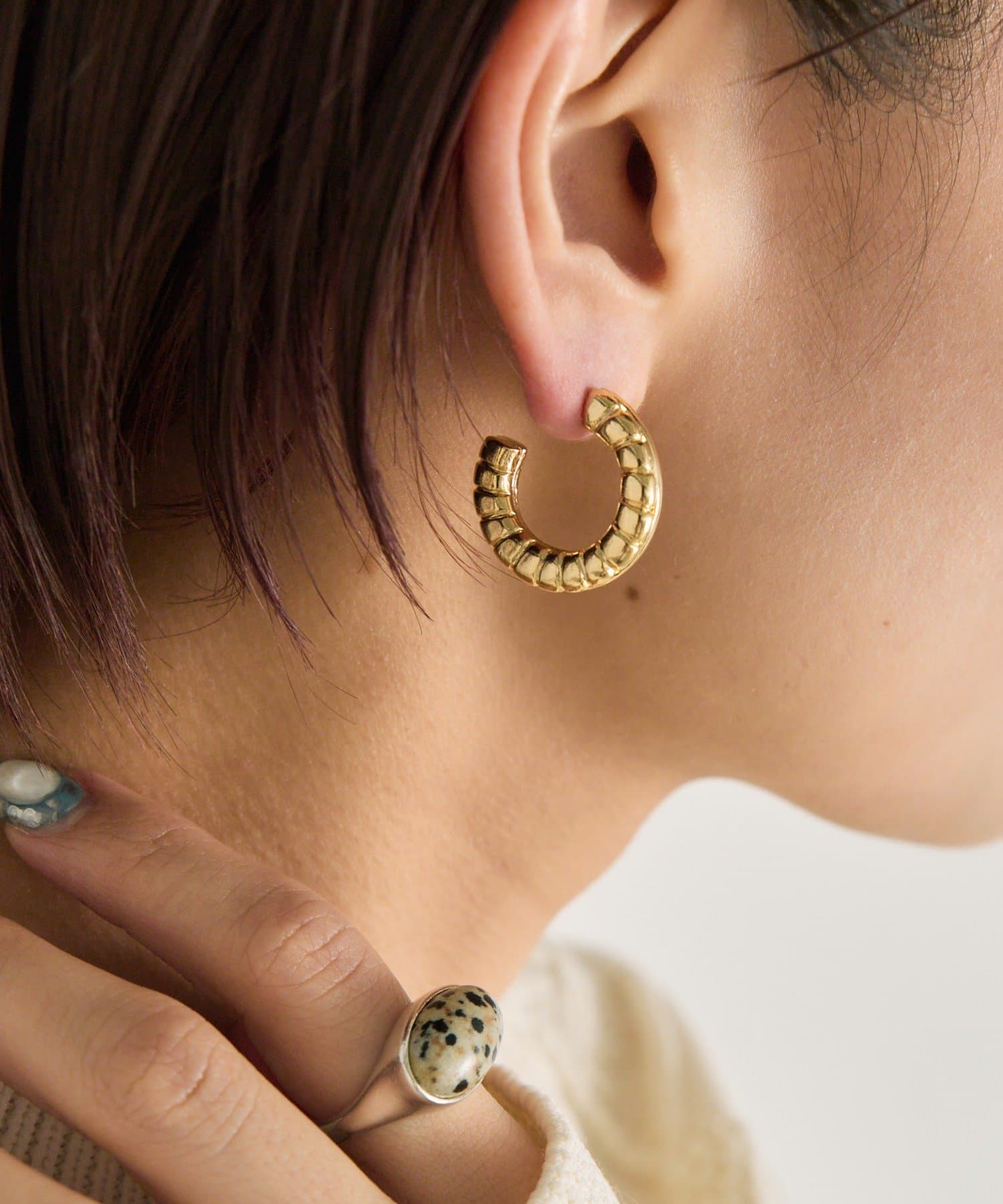 ear PAPILLONNER(イア パピヨネ) 【beq Pettina(ベック ペティーナ)】ダブルフープピアス