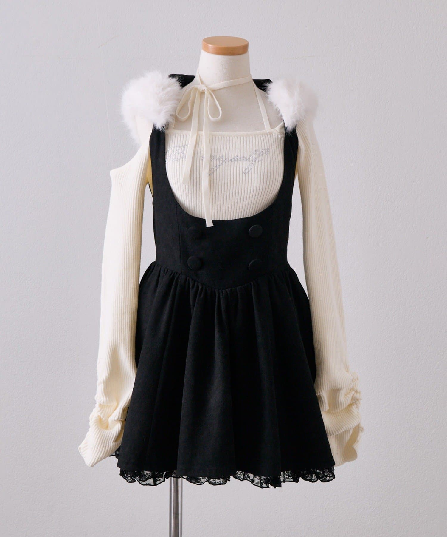 OLIVE des OLIVE(オリーブ デ オリーブ) 【インフルエンサー企画】Akane Fuzzy Hood Onepiece