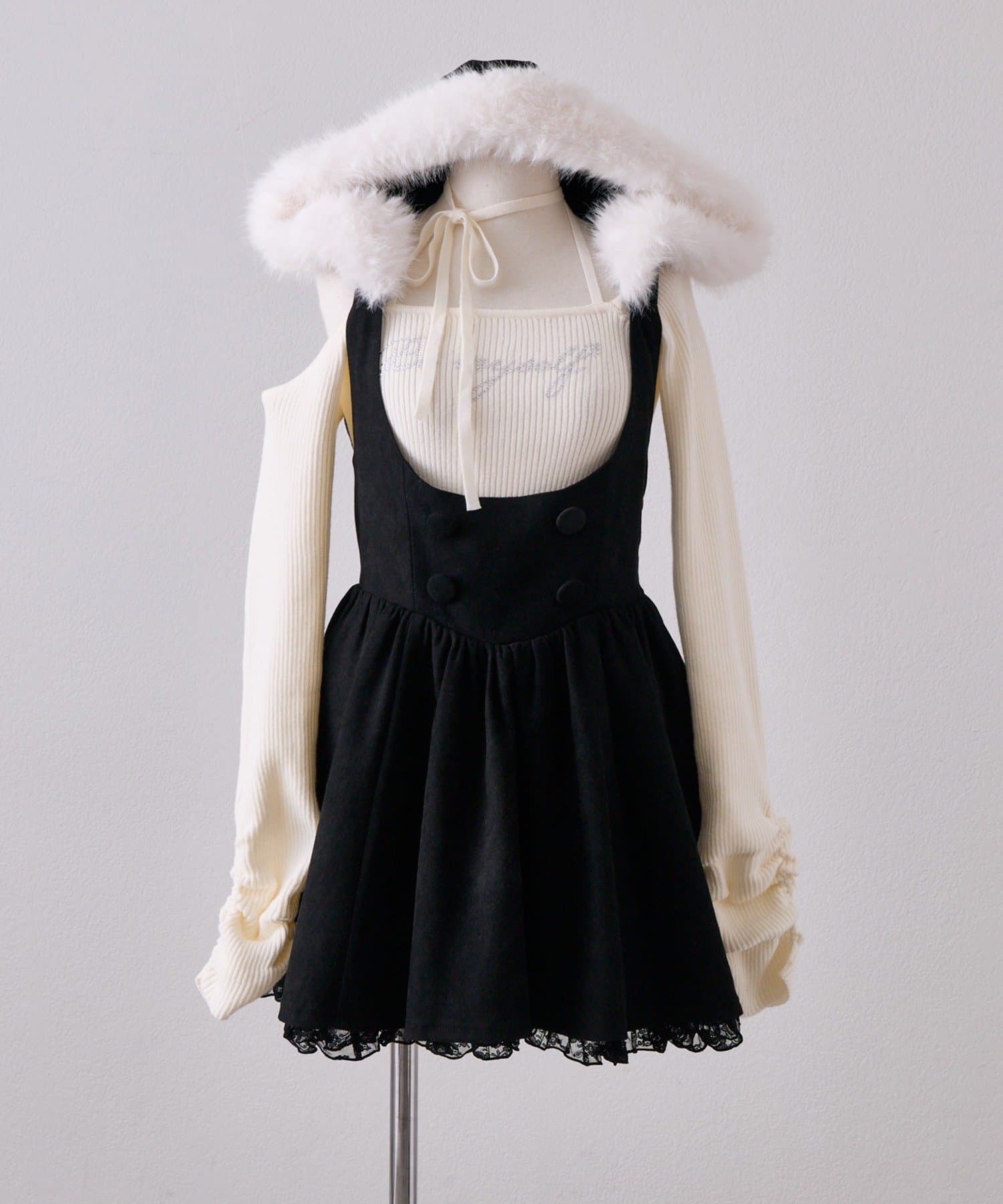 OLIVE des OLIVE(オリーブ デ オリーブ) 【インフルエンサー企画】Akane Fuzzy Hood Onepiece