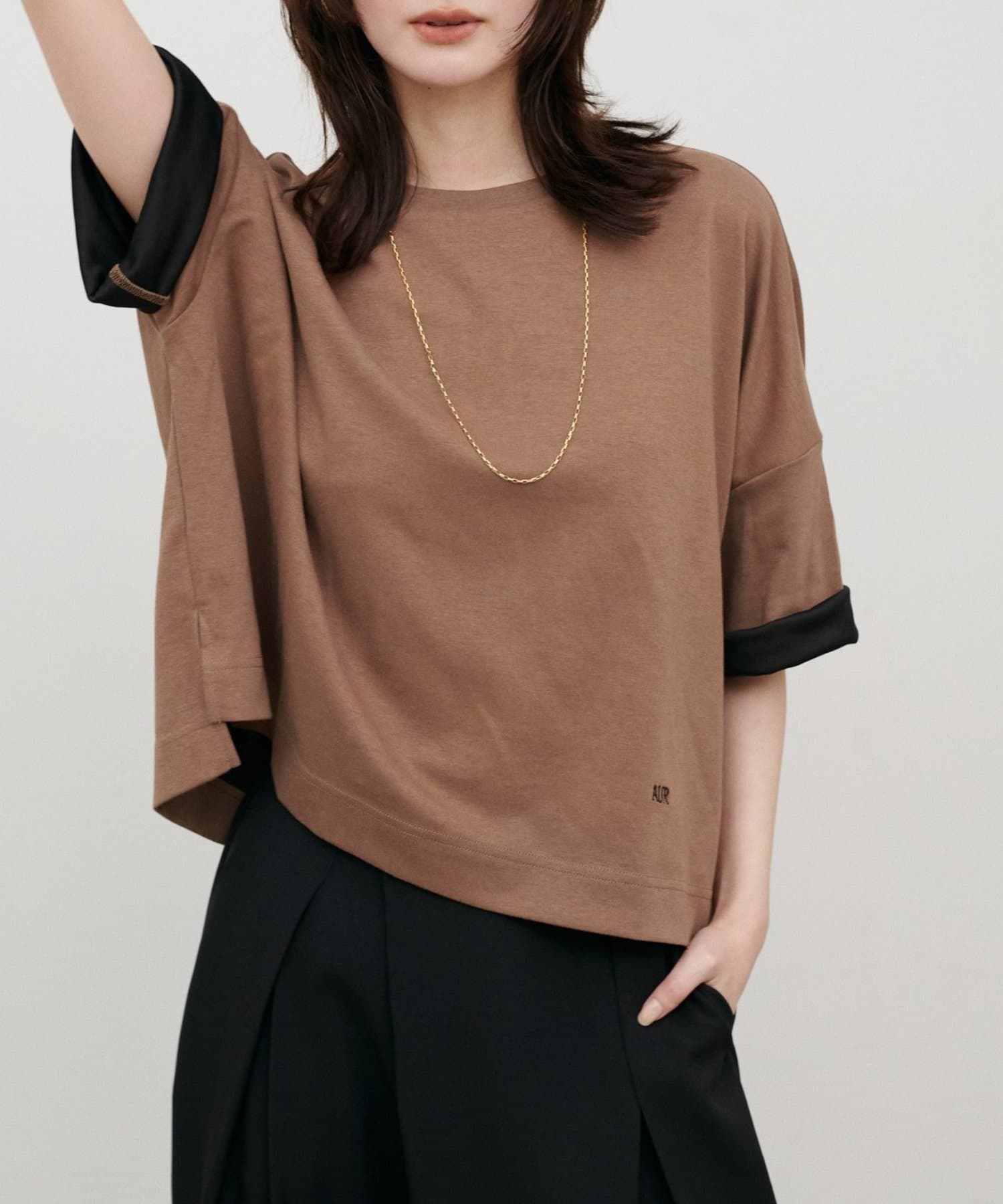 NICE CLAUP / OLIVE des OLIVE OUTLET(ナイスクラップ  / オリーブ デ オリーブ アウトレット) 【LARUTA】リバークロス配色Ｔシャツ
