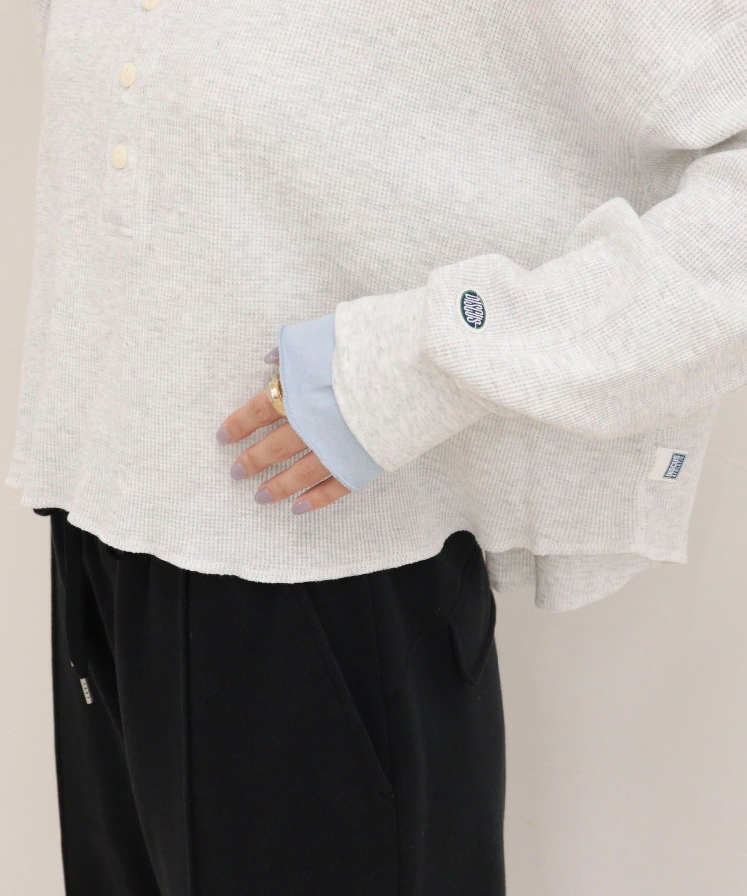 FREDY & GLOSTER(フレディ アンド グロスター) 【DISCUS /ディスカス】ワッフルヘンリーネックロンTシャツ