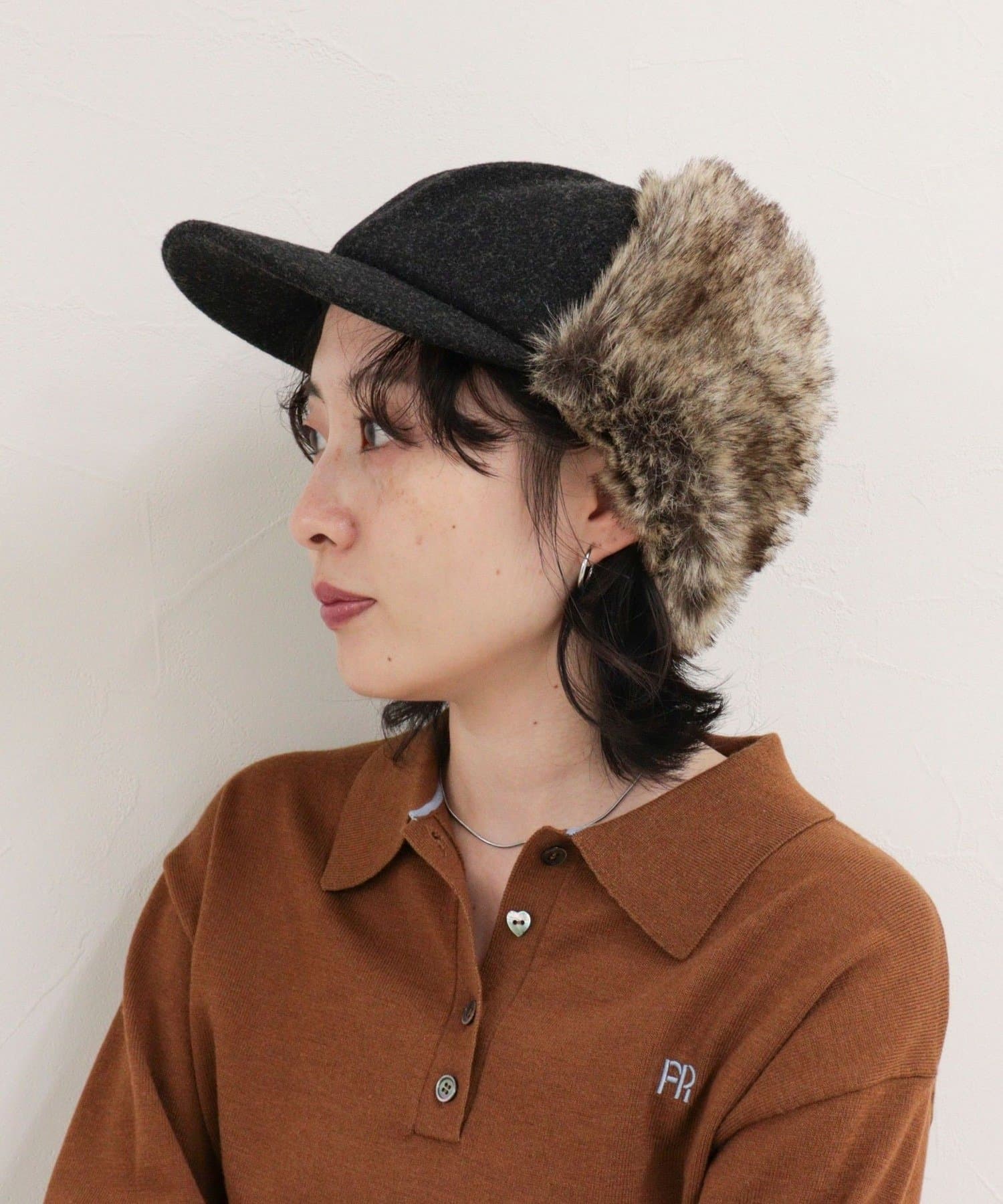 FREDY & GLOSTER(フレディ アンド グロスター) ファーフェルトフライトキャップ