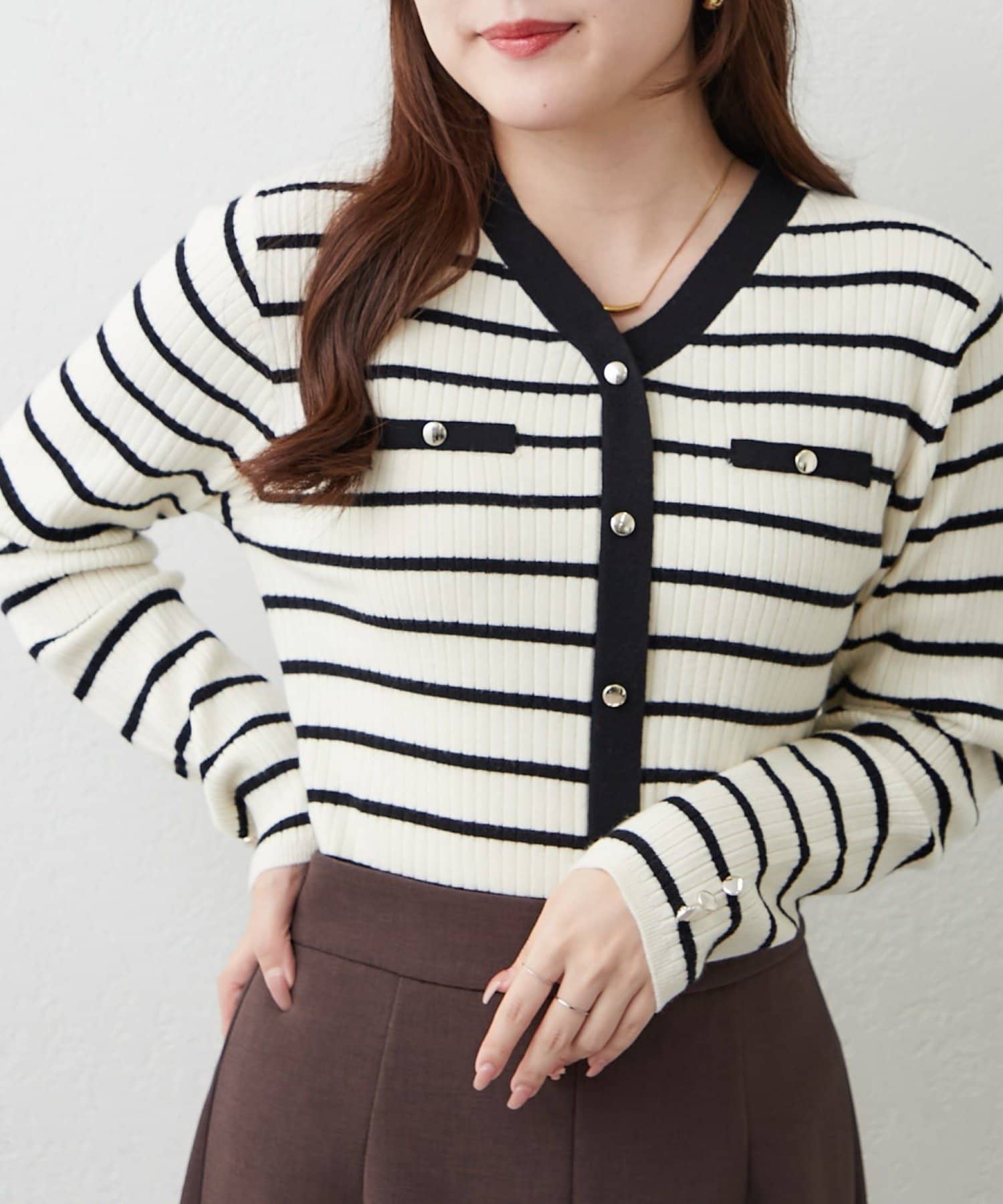 NICE CLAUP / OLIVE des OLIVE OUTLET(ナイスクラップ  / オリーブ デ オリーブ アウトレット) 【OUTLET限定】カーディガン風ニット