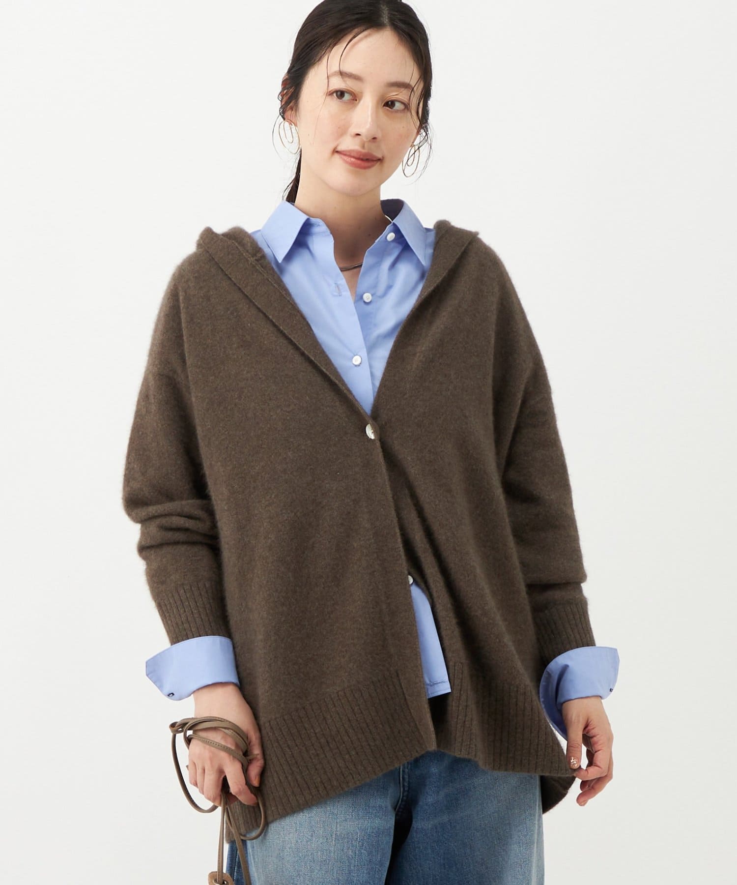 NOLLEY'S(ノーリーズ) 【WEB＆一部店舗限定カラー】《手洗い可能》ヘアリーフーディーカーディガン