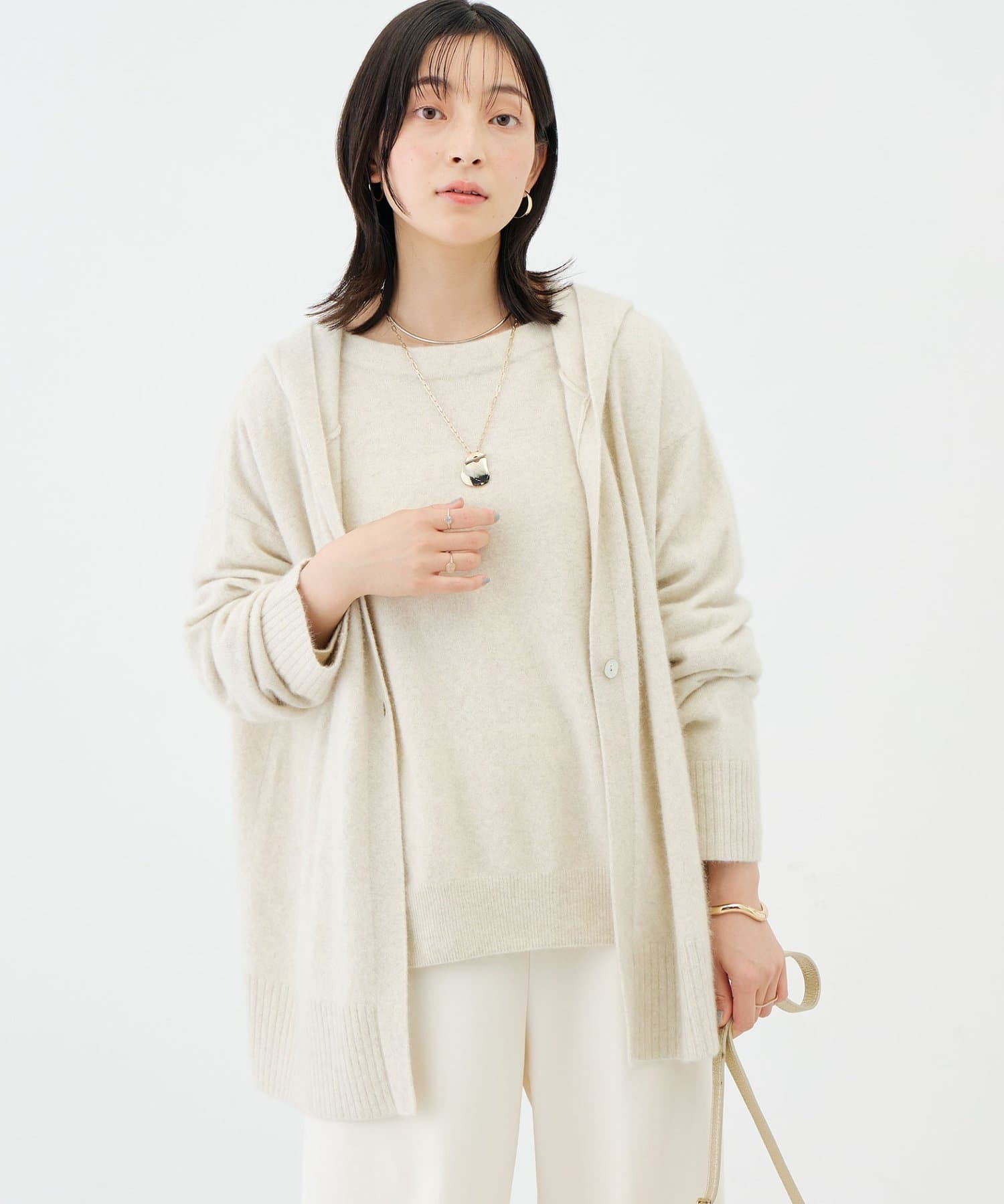 NOLLEY'S(ノーリーズ) 【WEB＆一部店舗限定カラー】《手洗い可能》ヘアリーフーディーカーディガン