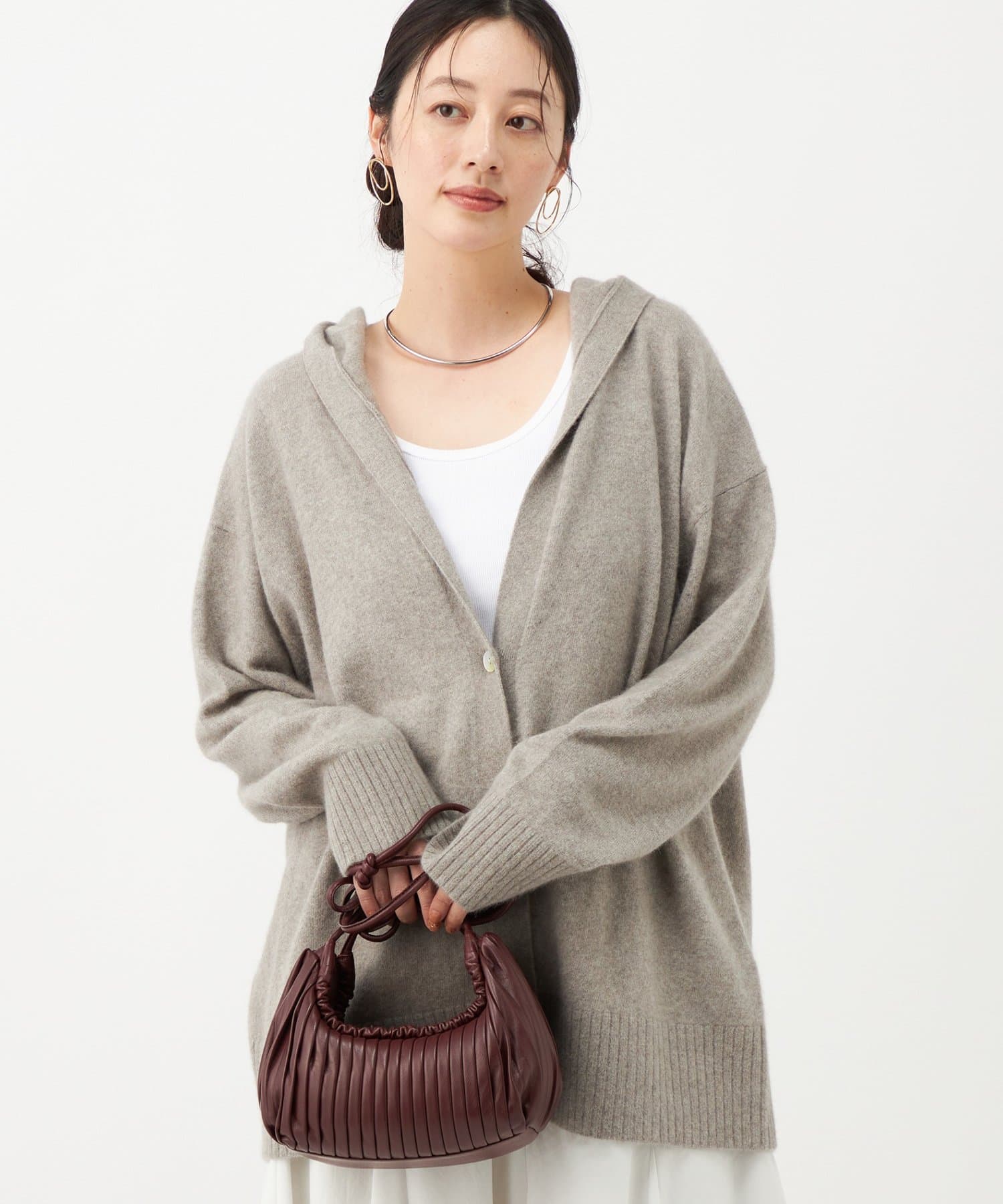 NOLLEY'S(ノーリーズ) 【WEB＆一部店舗限定カラー】《手洗い可能》ヘアリーフーディーカーディガン