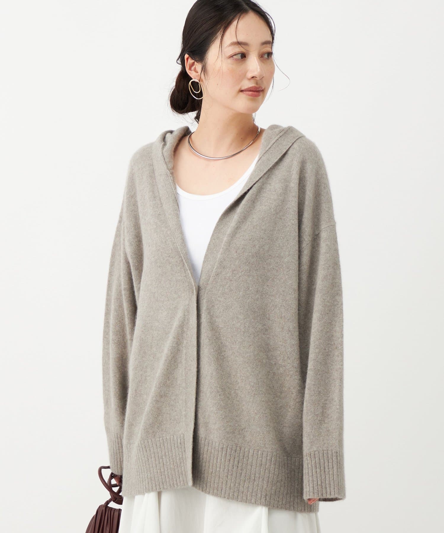 NOLLEY'S(ノーリーズ) 【WEB＆一部店舗限定カラー】《手洗い可能》ヘアリーフーディーカーディガン