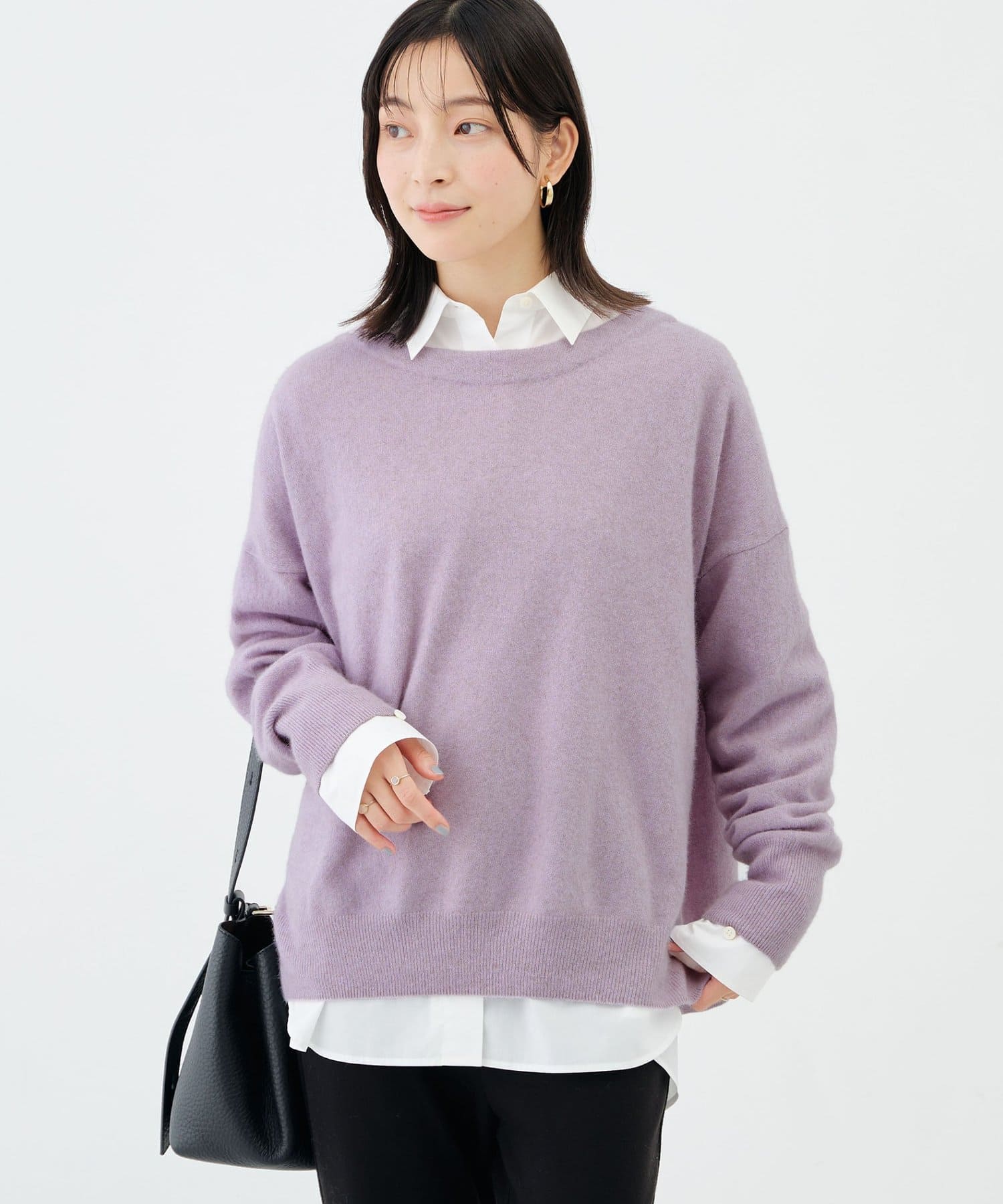 NOLLEY'S(ノーリーズ) 《手洗い可能》ウォッシャブルヘアリーボートネックプルオーバー