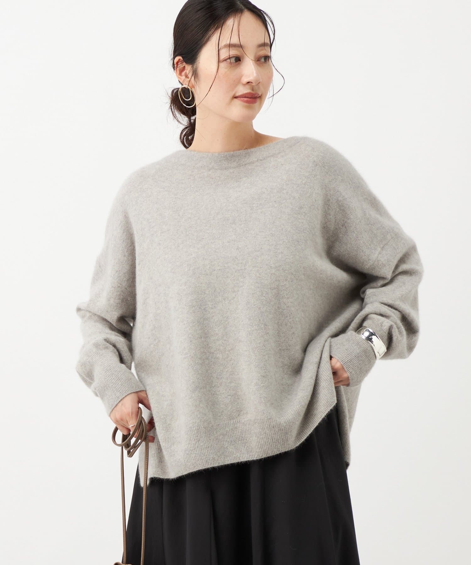 NOLLEY'S(ノーリーズ) 《手洗い可能》ウォッシャブルヘアリーボートネックプルオーバー