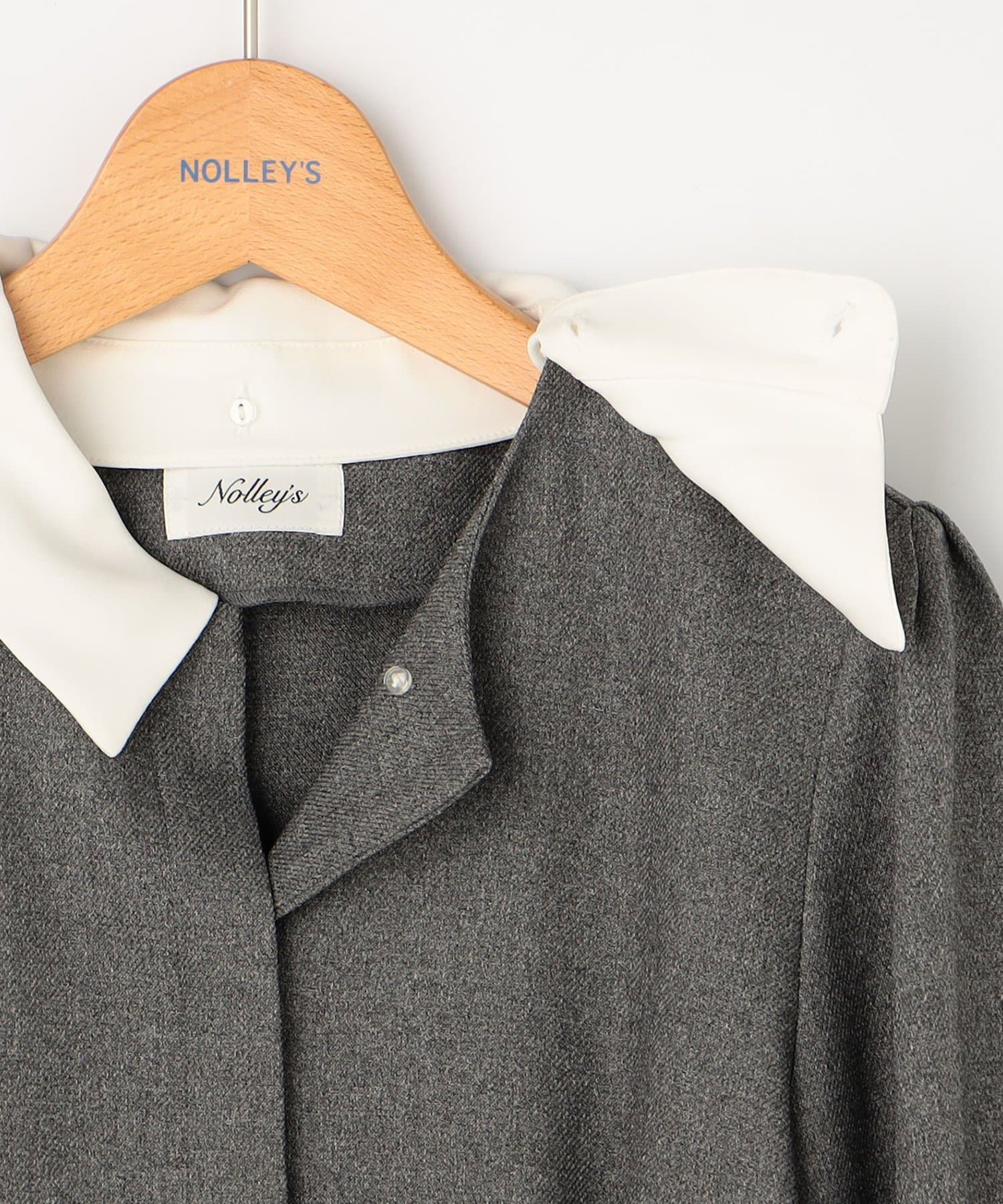 NOLLEY'S(ノーリーズ) 《セットアップ対応》ウォッシャブルウールライクペプラムブラウス