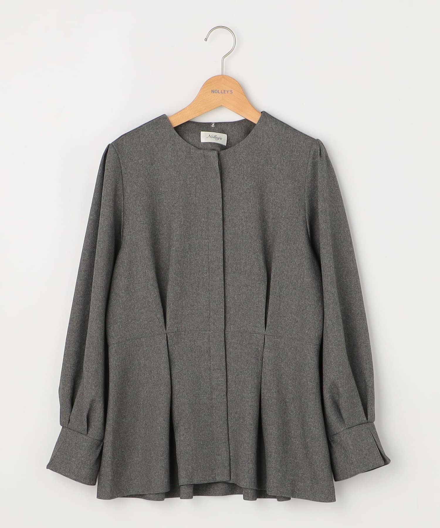 NOLLEY'S(ノーリーズ) 《セットアップ対応》ウォッシャブルウールライクペプラムブラウス