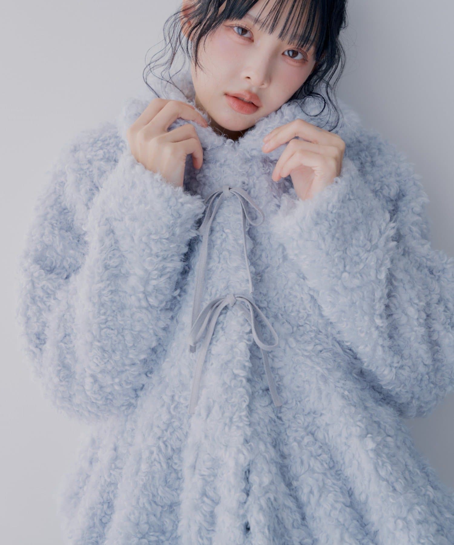 Chico(チコ) 【SALON by Chico】リボンバルーンペプラムボアジャケット【10/15(木)0:00~1000円OFF&ノベルティフェアがスタート】