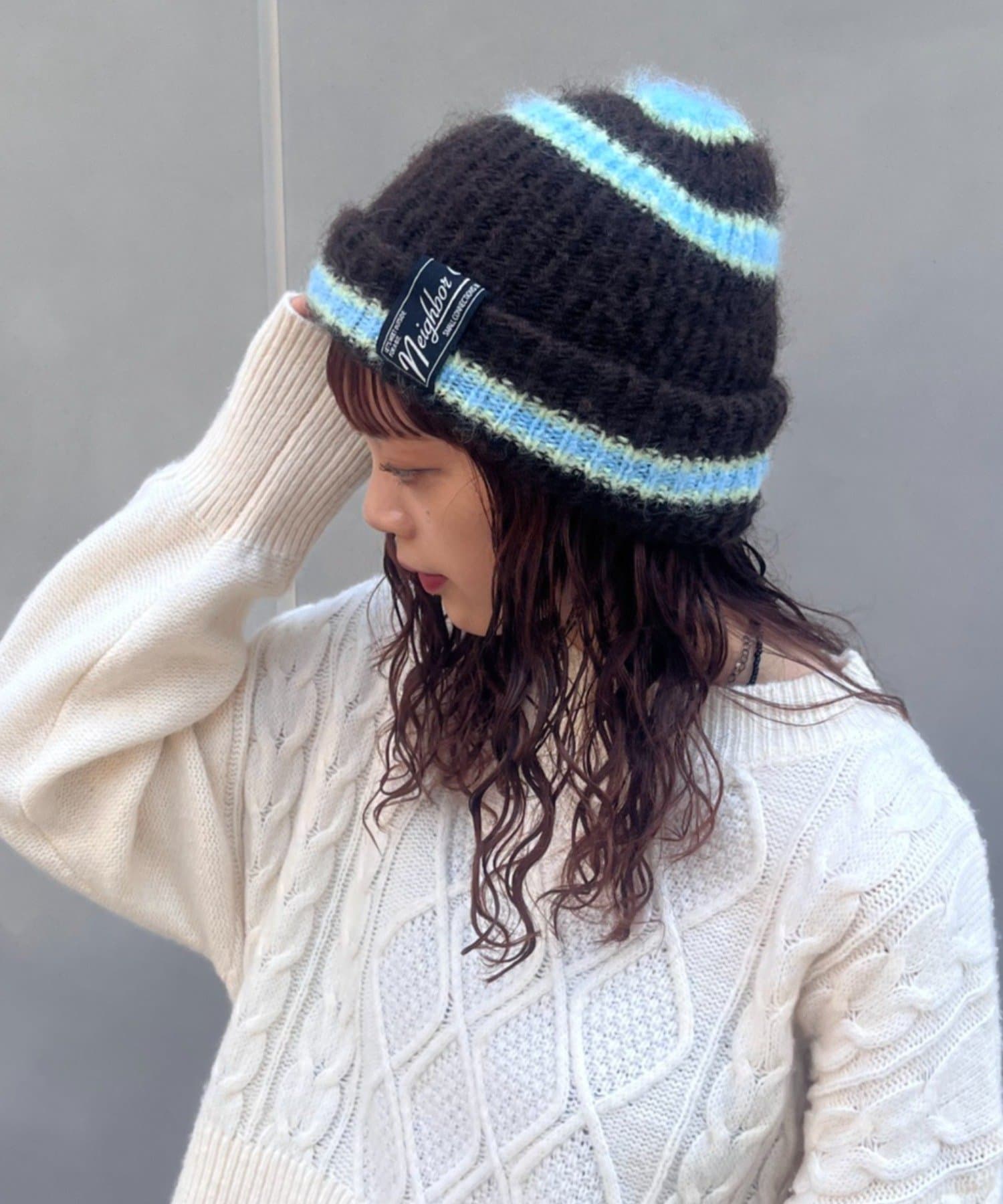 CIAOPANIC TYPY(チャオパニックティピー) 【26Winter展示会 出展商品】【UNISEX】モヘアマルチボーダーニット帽