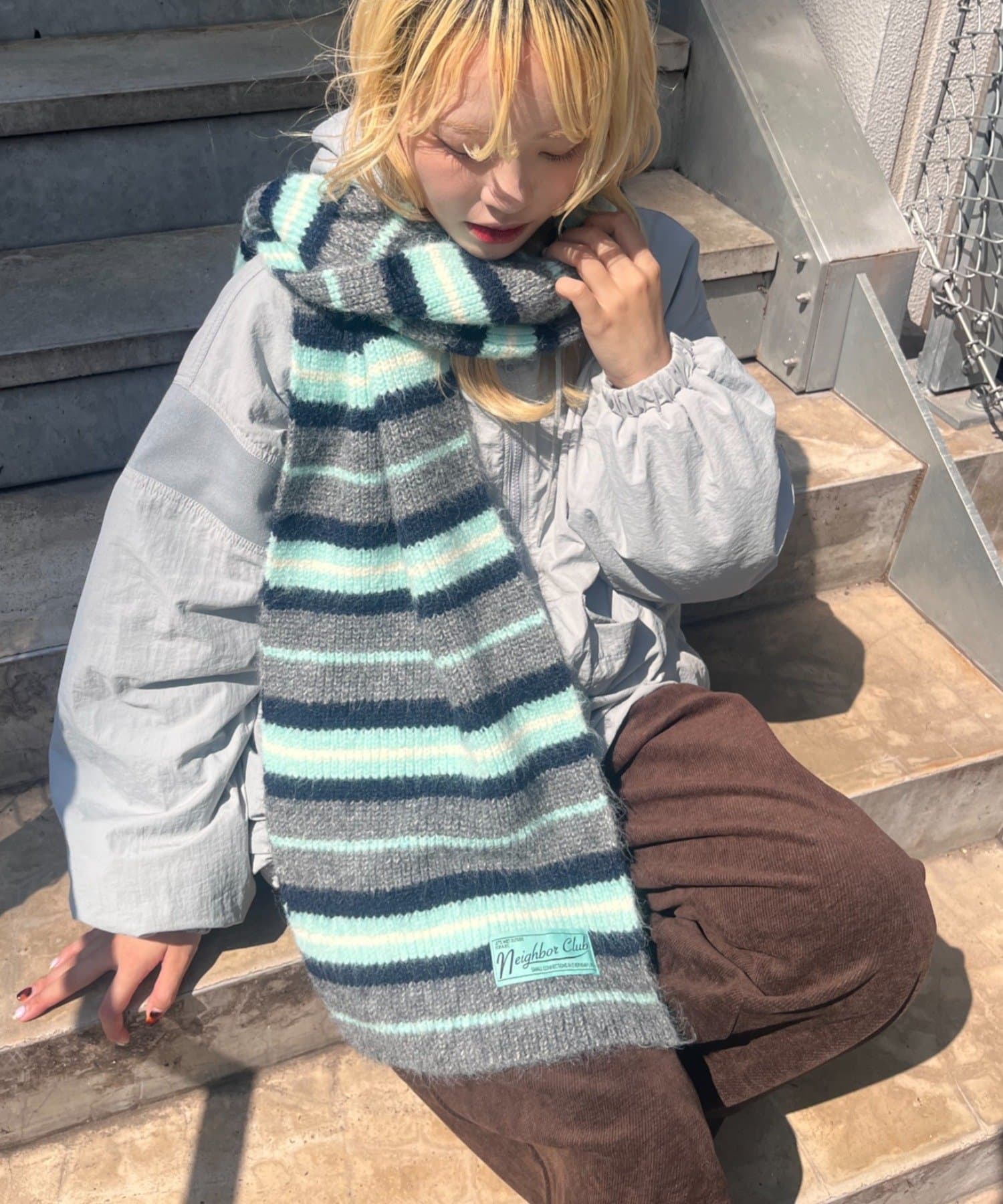 cityboy oldgap ボーダーマフラー ノームコア y2k テック UNISEX】モヘアマルチボーダーマフラー | CIAOPANIC TYPY(チャオ