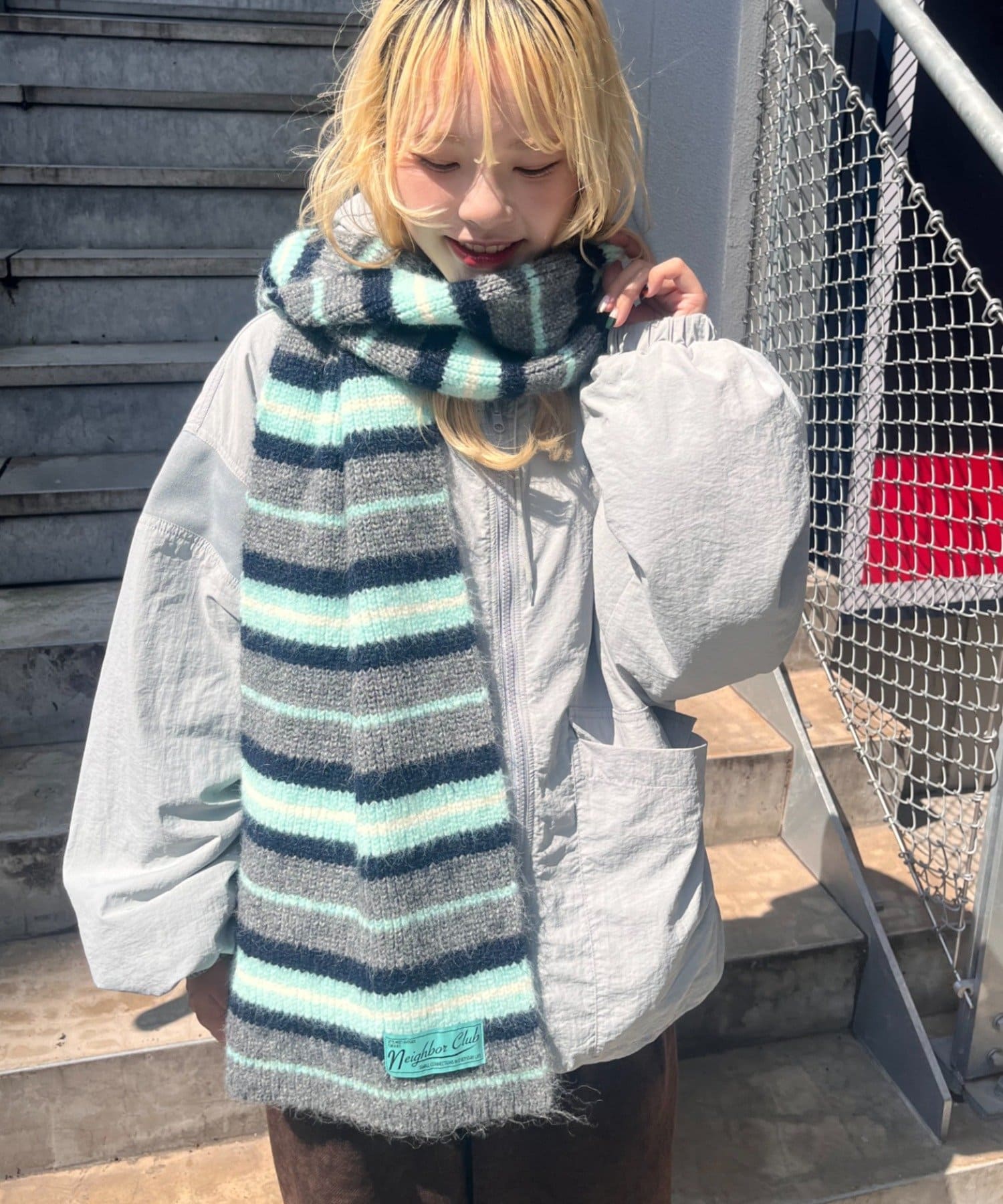 CIAOPANIC TYPY(チャオパニックティピー) 【26Winter展示会 出展商品】【UNISEX】モヘアマルチボーダーマフラー