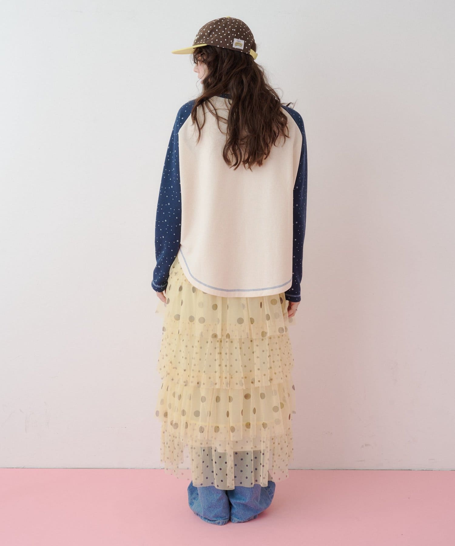 CIAOPANIC TYPY(チャオパニックティピー) 【26Winter展示会 出展商品】【HELLO.SANFRANCISCO】パンプリントワッフルラグランTEE
