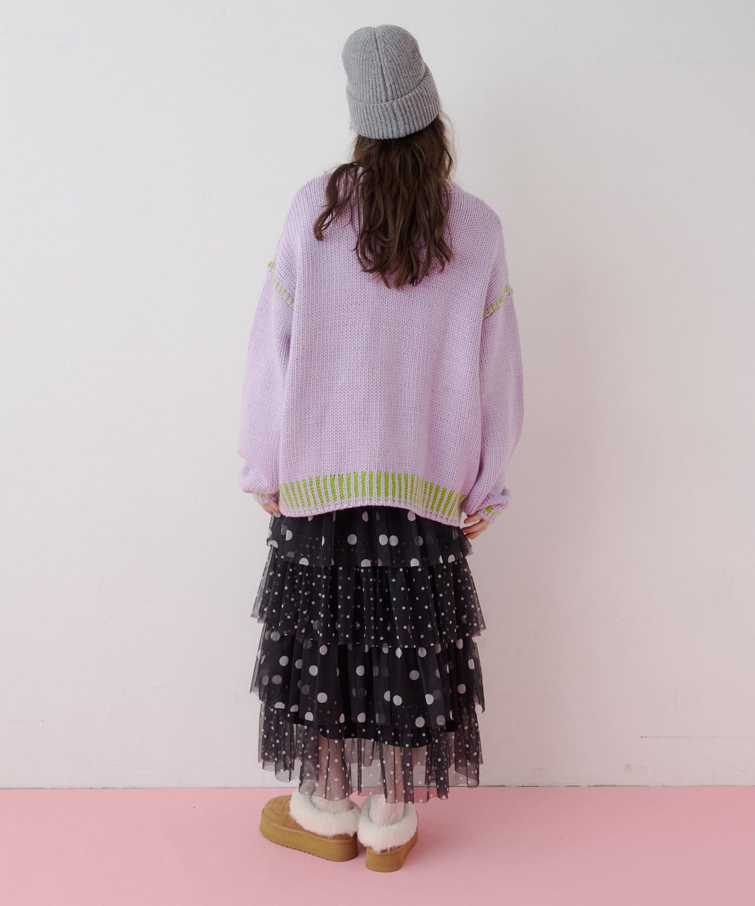 CIAOPANIC TYPY(チャオパニックティピー) 【26Winter展示会 出展商品】【HELLO.SANFRANCISCO】パールボタンステッチオーバーニット