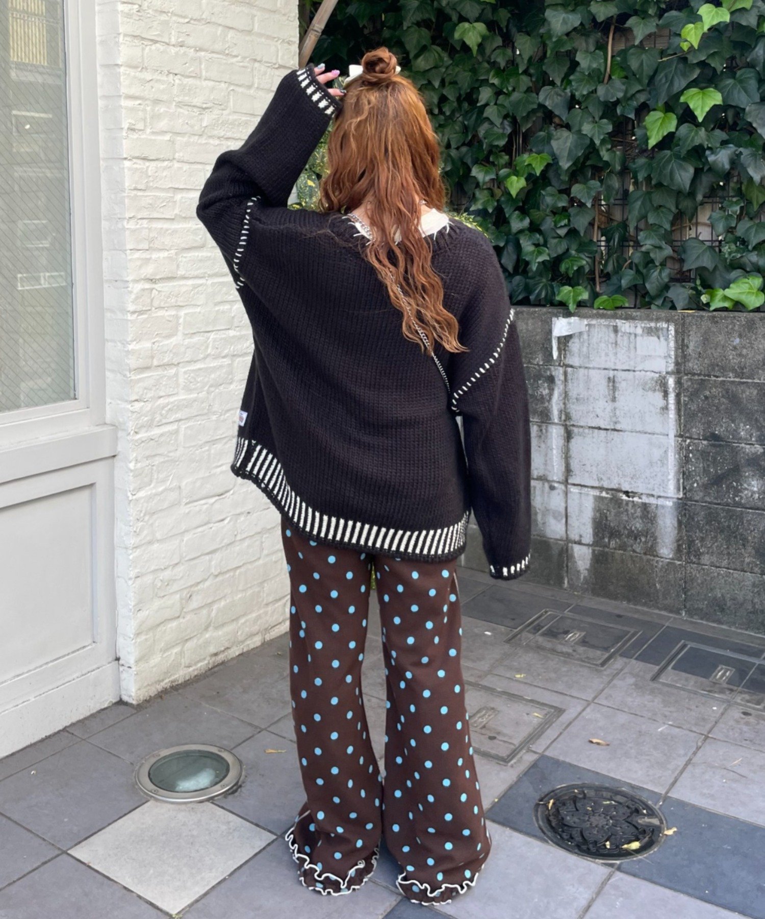 CIAOPANIC TYPY(チャオパニックティピー) 【26Winter展示会 出展商品】【HELLO.SANFRANCISCO】パールボタンステッチオーバーニット