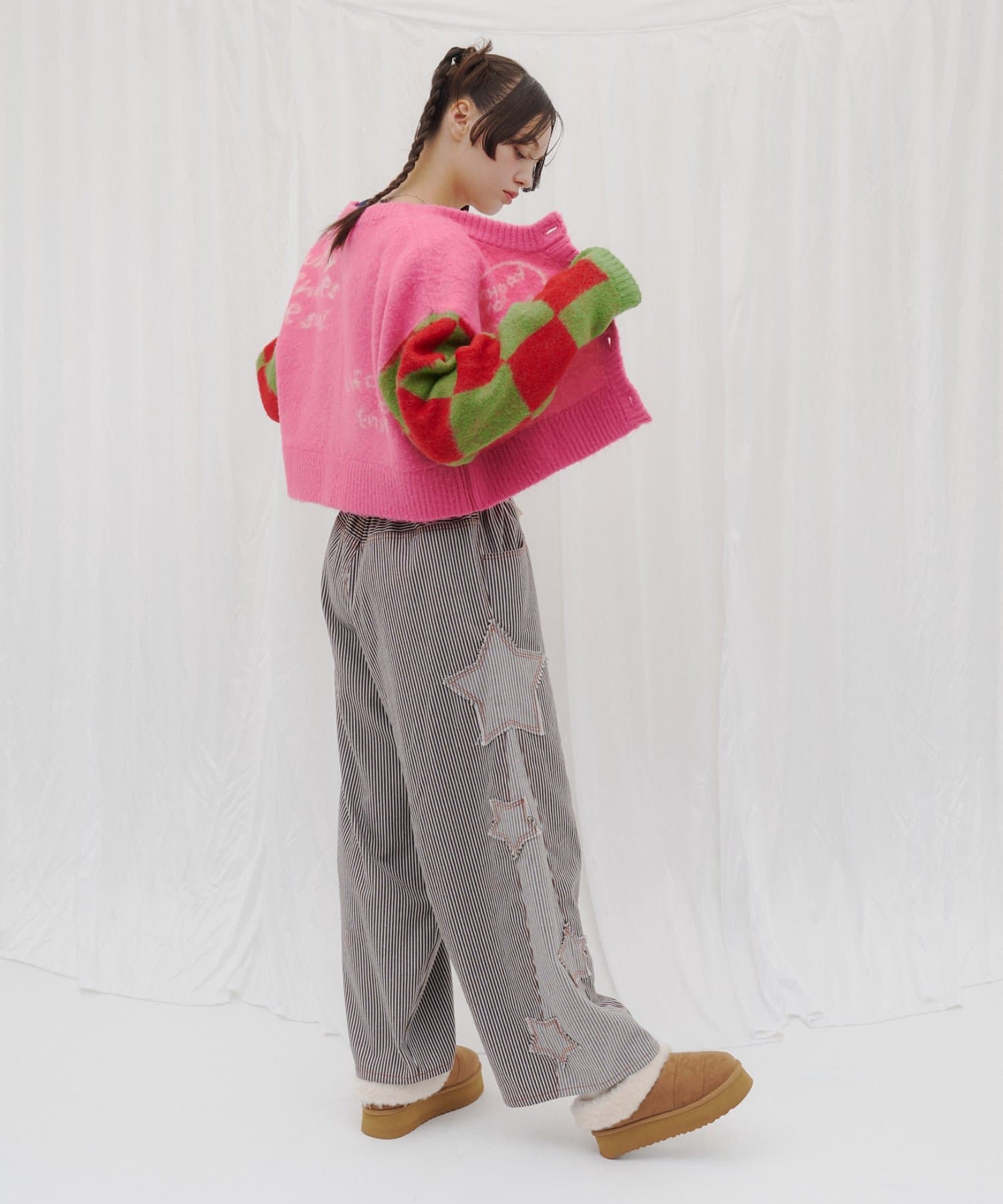 CIAOPANIC TYPY(チャオパニックティピー) 【26Winter展示会 出展商品】【HELLO.SANFRANCISCO】リボンチェックニットカーディガン