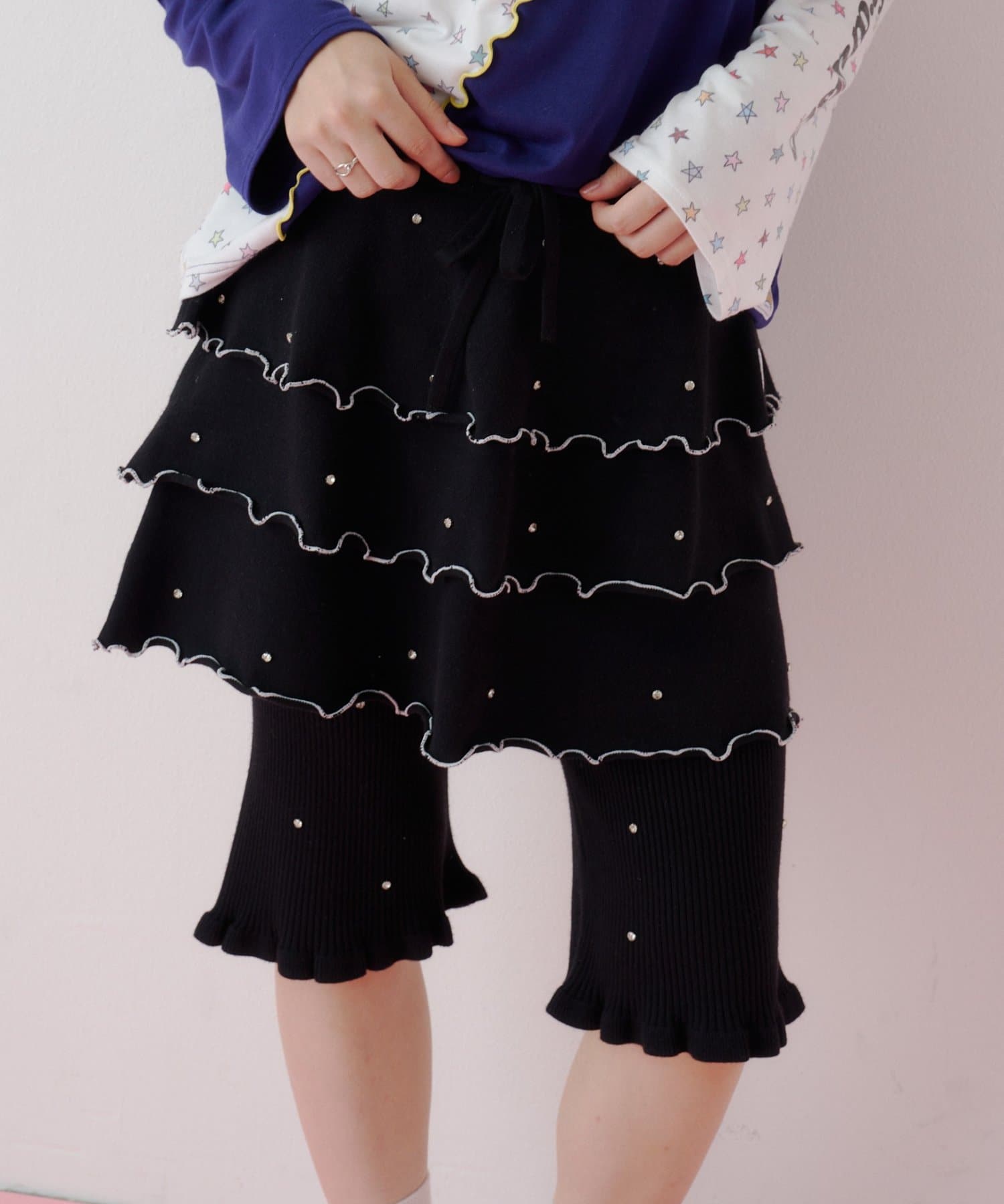 CIAOPANIC TYPY(チャオパニックティピー) 【26Winter展示会 出展商品】【HELLO.SANFRANCISCO】ビジュー付メロウニットスカート