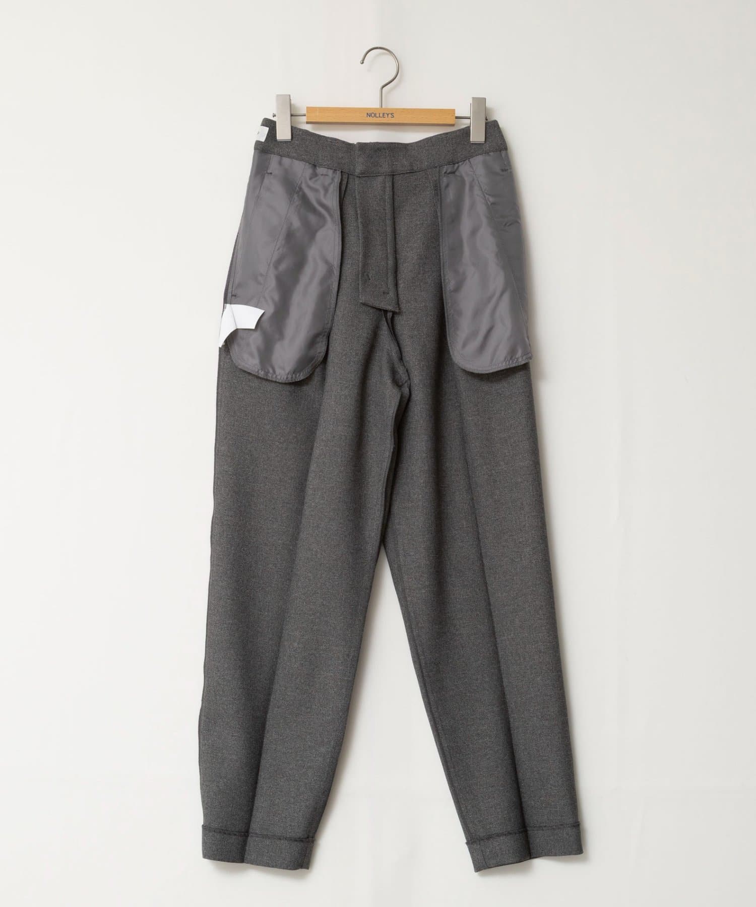 NOLLEY'S(ノーリーズ) 《セットアップ対応》ウォッシャブルウールライク1タックテーパードパンツ