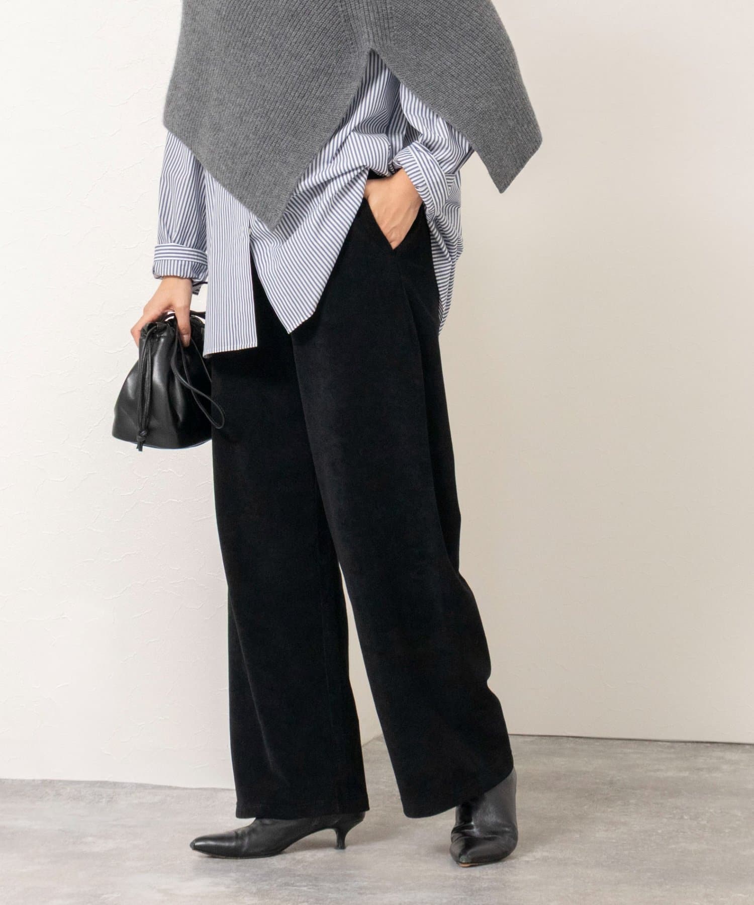 NOLLEY'S(ノーリーズ) 【WEB限定】ウォッシャブルパイルストレートイージーパンツ