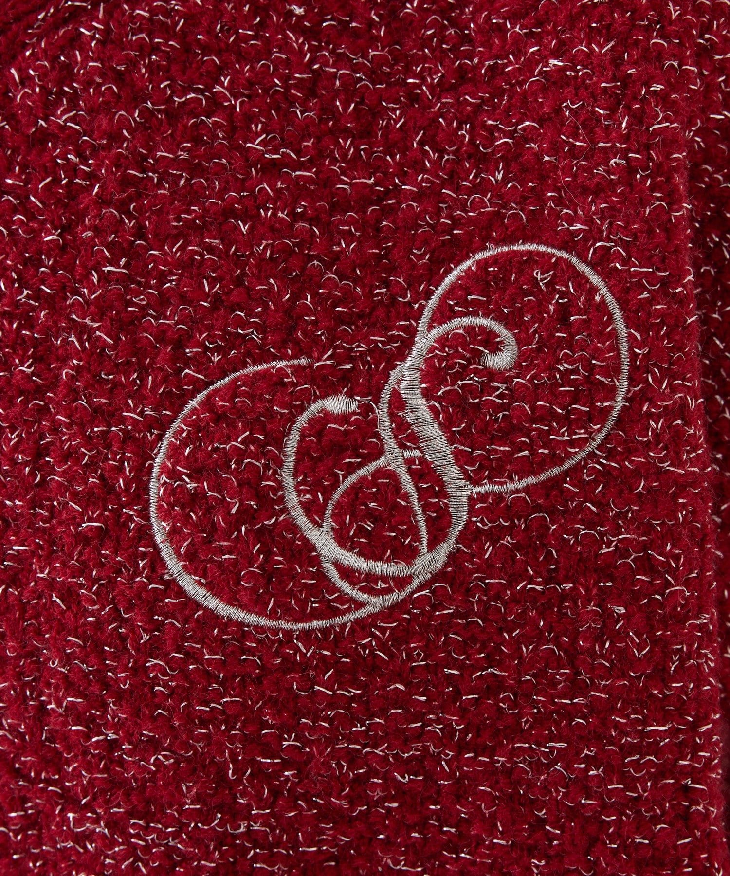 Seemi.by NICE CLAUP(シーミーバイナイスクラップ) 袖リボン刺しゅう入りドッキングニット