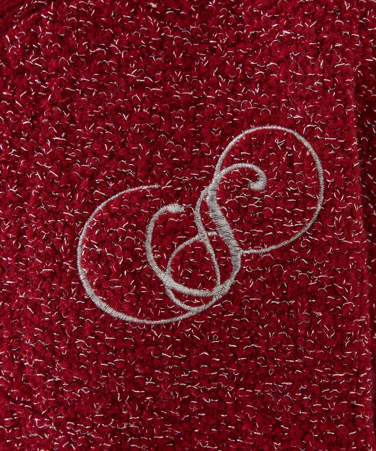 Seemi.by NICE CLAUP(シーミーバイナイスクラップ) 袖リボン刺しゅう入りドッキングニット