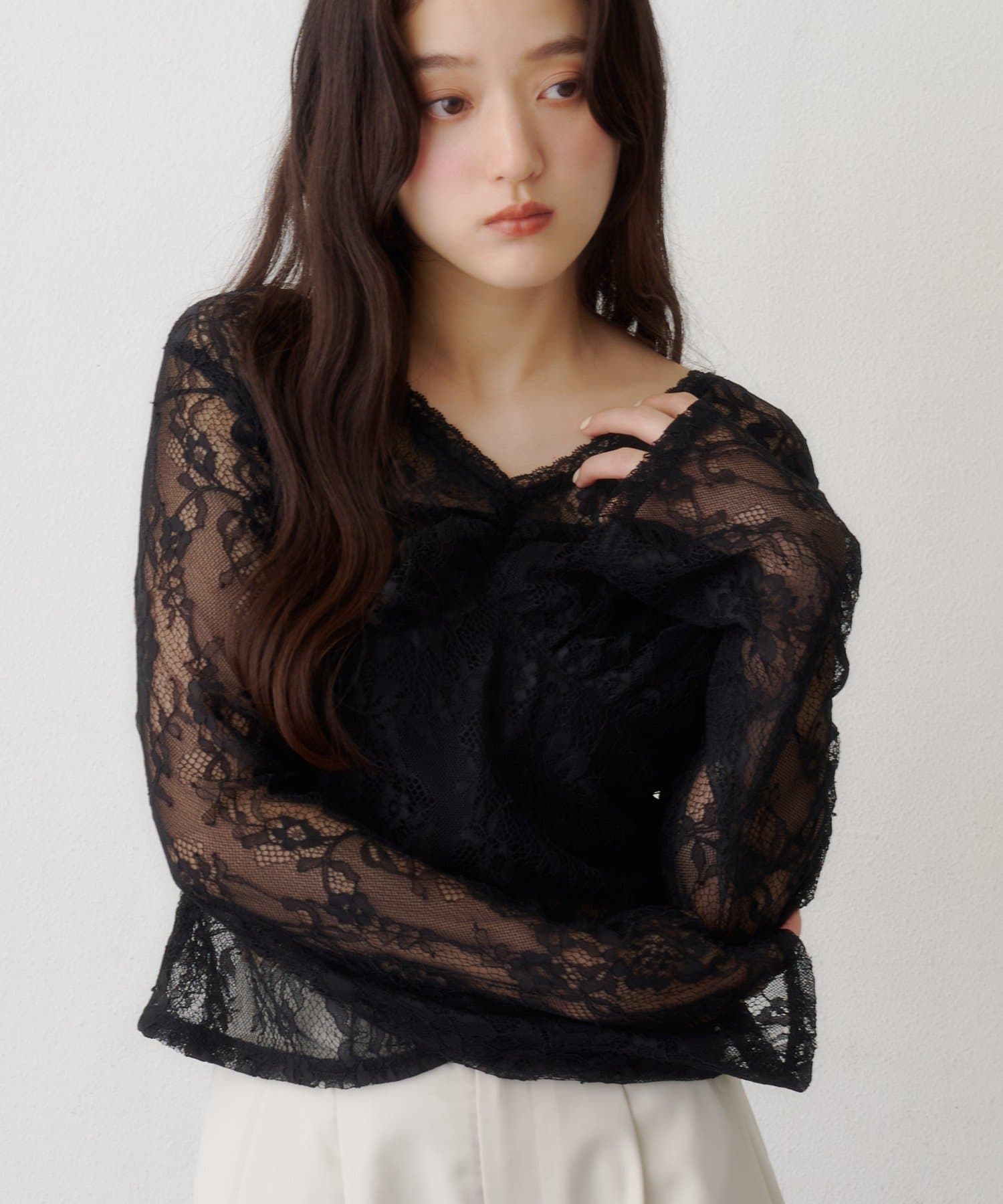 Kastane(カスタネ) 【10.15(木)11:00発売】アソートレースネックトップス