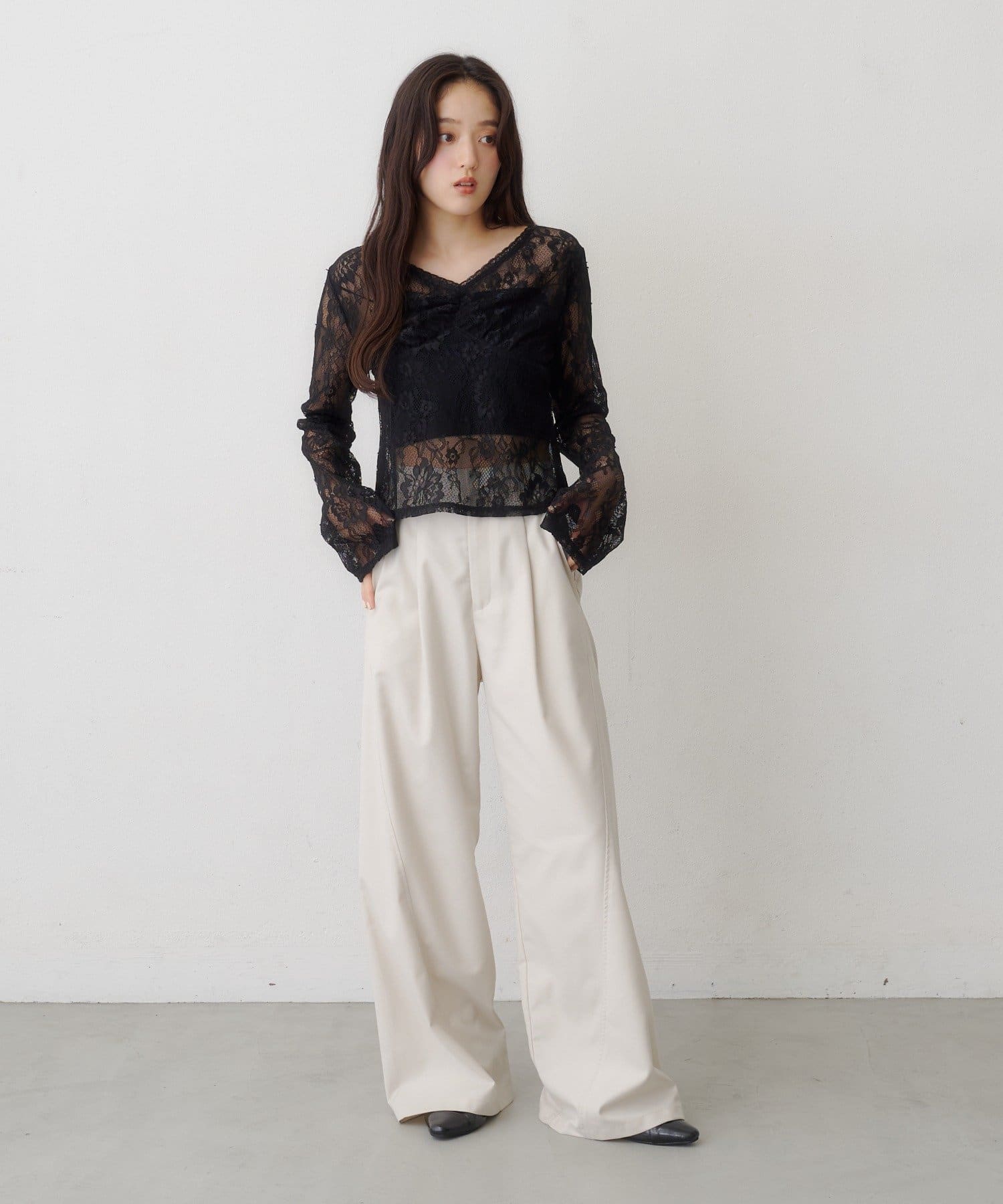 Kastane(カスタネ) 【10.15(木)11:00発売】アソートレースネックトップス