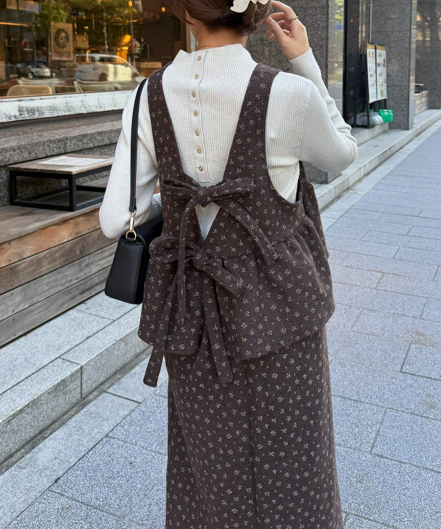 Thevon.(ゼヴォン) バックリボンペプラムビスチェセットアップ