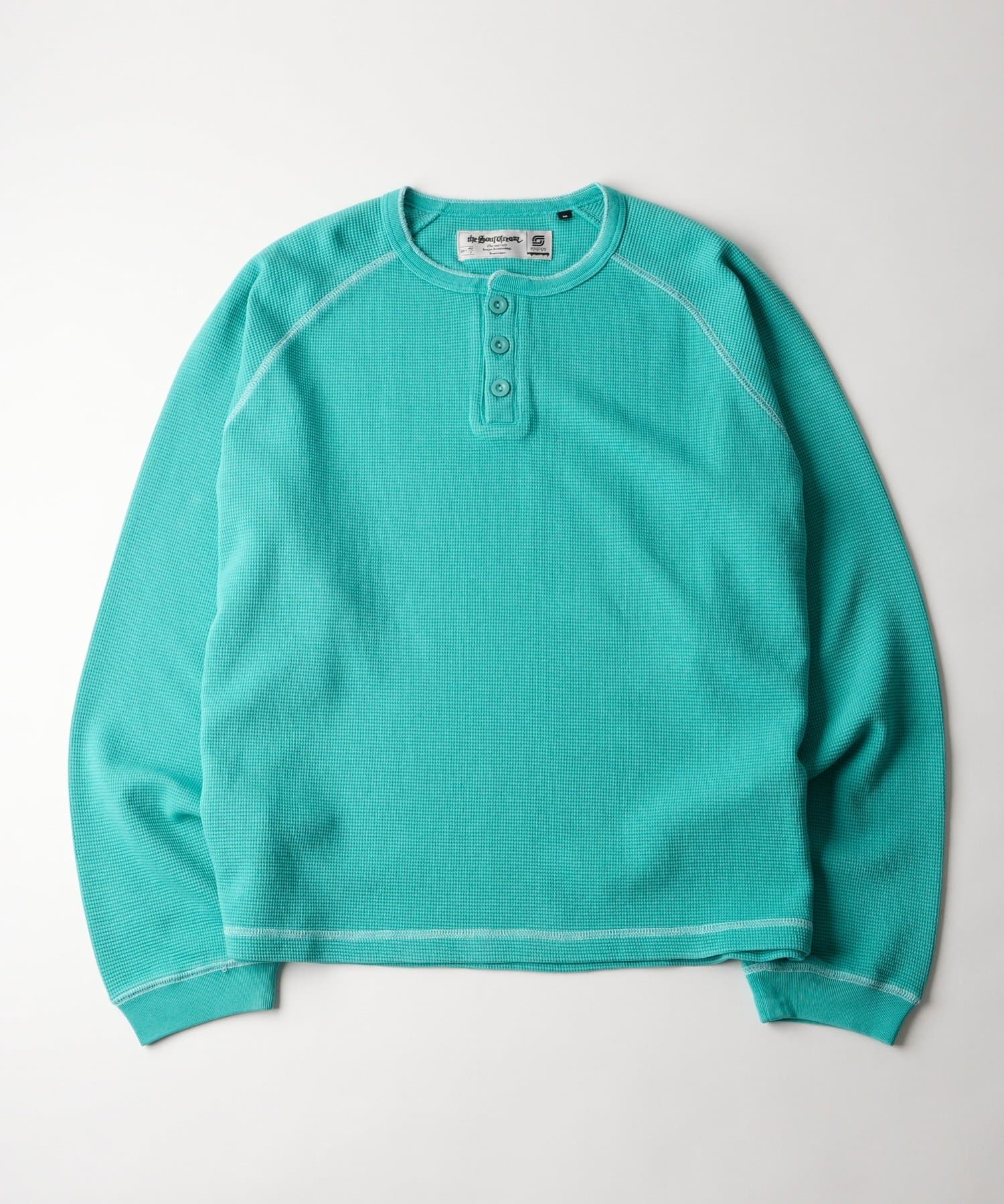 WHO’S WHO gallery(フーズフーギャラリー) 【Sourcream】配色ステッチワッフルヘンリーL/S