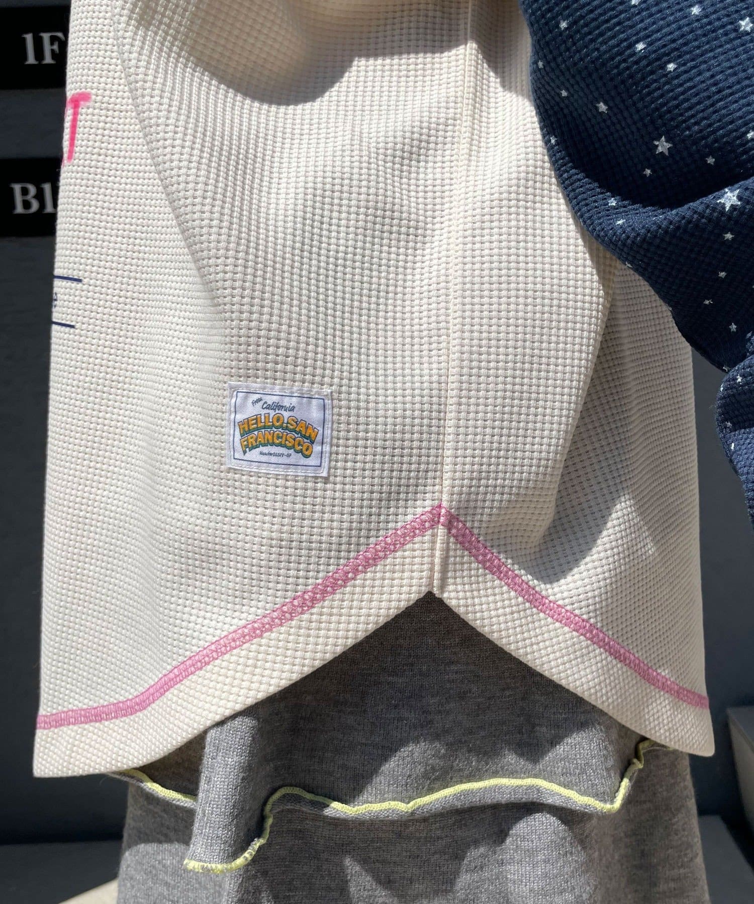 CIAOPANIC(チャオパニック) 【HELLO.SANFRANCISCO/ハローサンフランシスコ】パンプリントワッフルラグランTEE