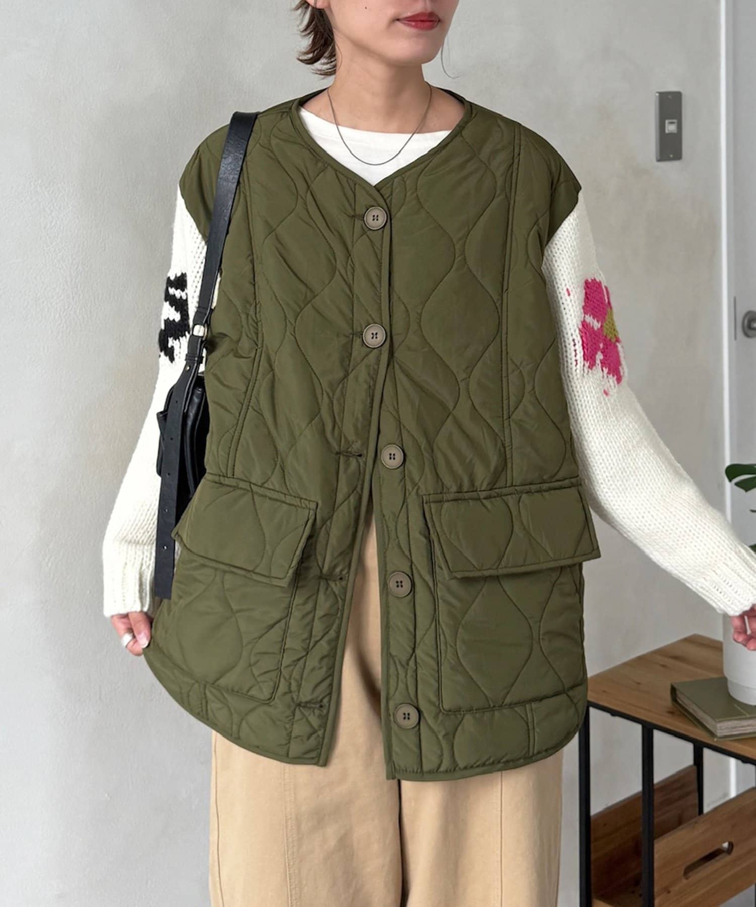 CPCM(シーピーシーエム) 【WEB限定】ニット×キルティングジャケット