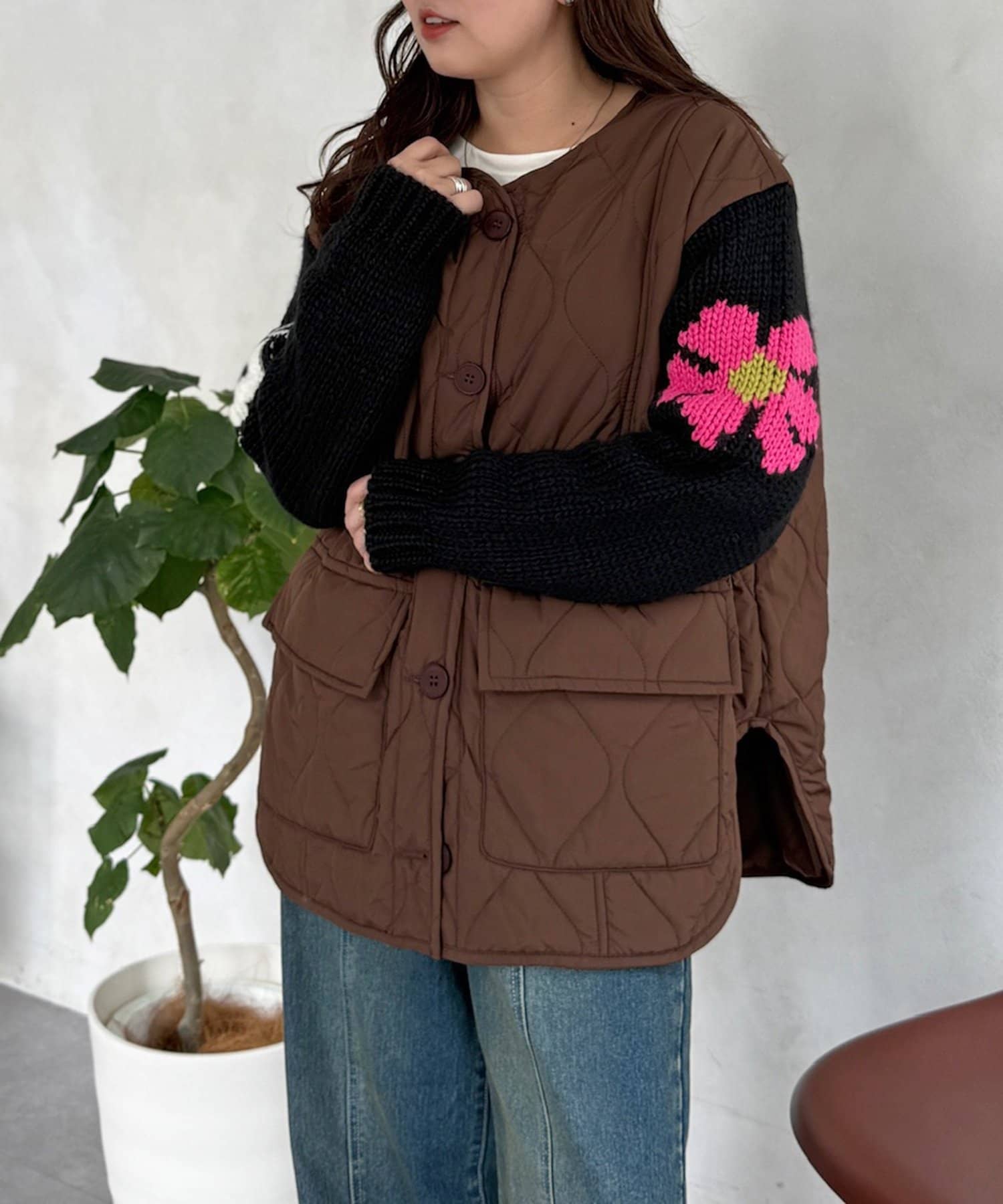 CPCM(シーピーシーエム) 【WEB限定】ニット×キルティングジャケット