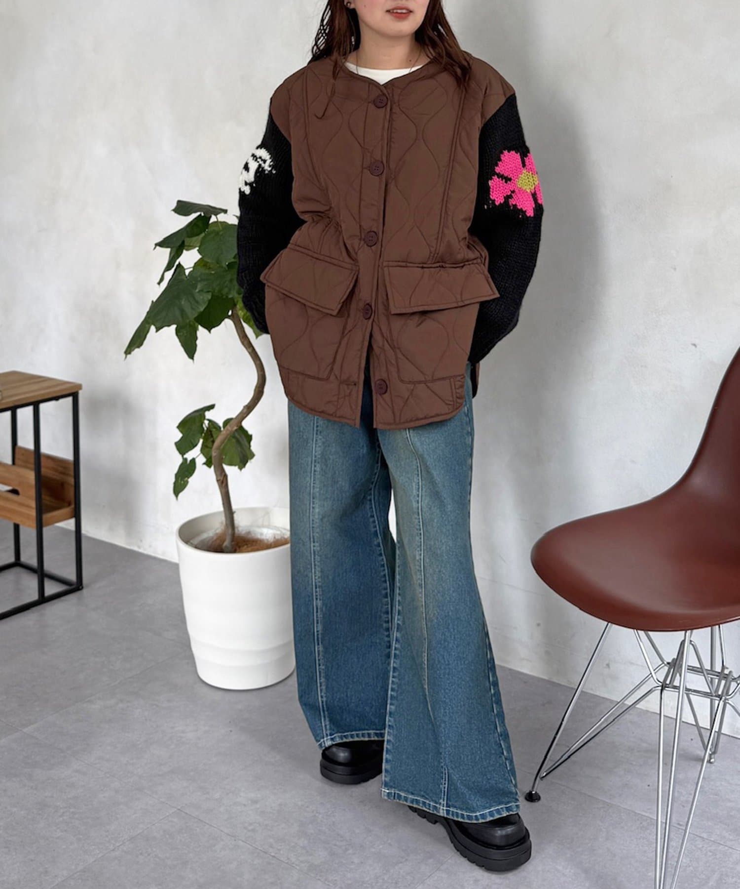 CPCM(シーピーシーエム) 【WEB限定】ニット×キルティングジャケット