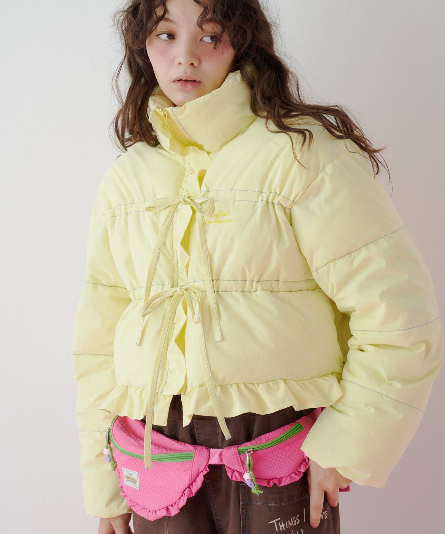 CIAOPANIC TYPY(チャオパニックティピー) 【26Winter展示会 出展商品】【HELLO.SANFRANCISCO】裾フリルリボンパフブルゾン
