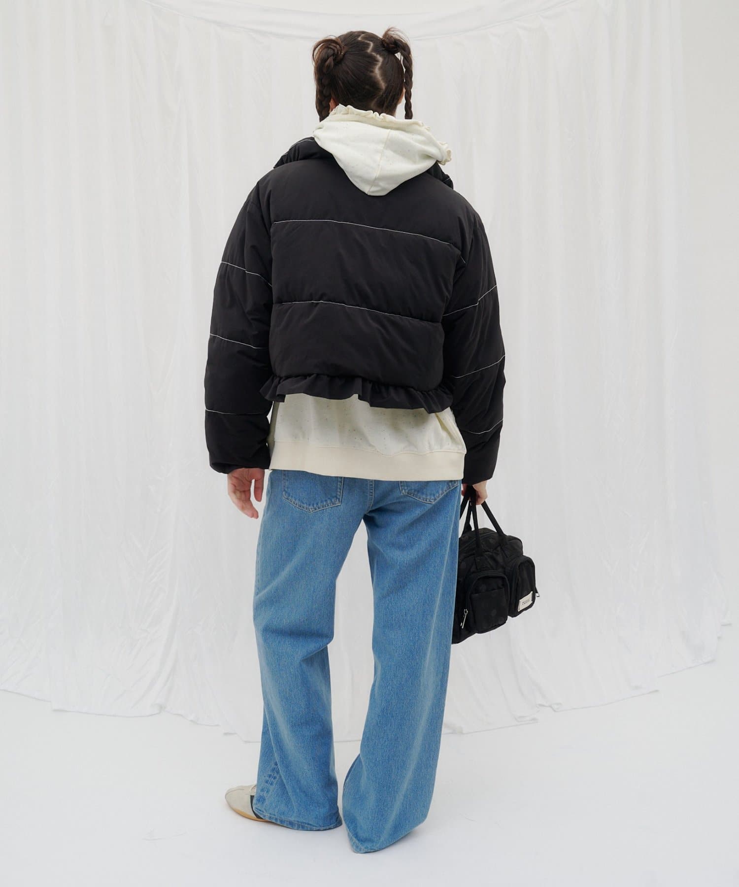 CIAOPANIC TYPY(チャオパニックティピー) 【26Winter展示会 出展商品】【HELLO.SANFRANCISCO】裾フリルリボンパフブルゾン