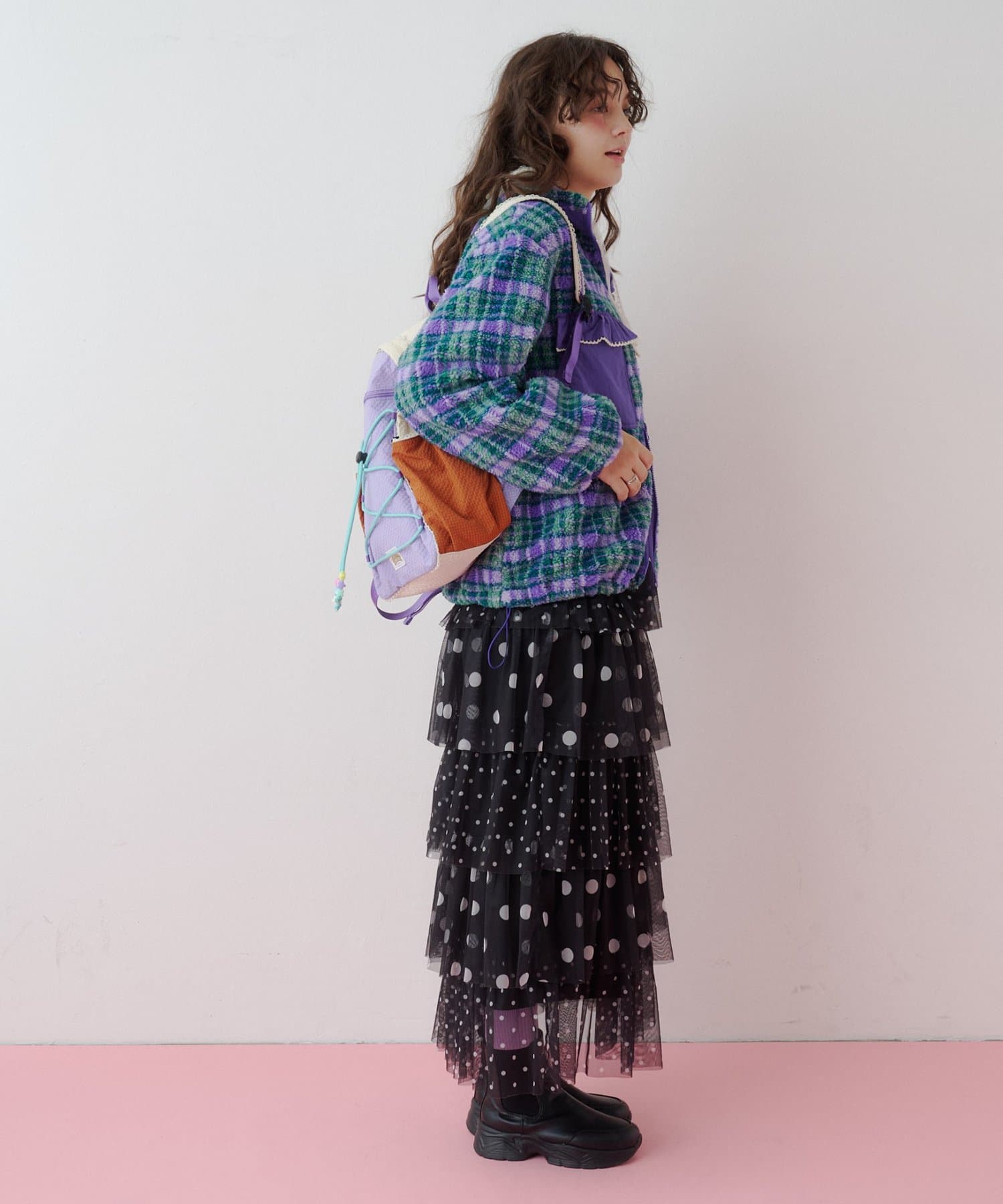 CIAOPANIC TYPY(チャオパニックティピー) 【26Winter展示会 出展商品】【HELLO.SANFRANCISCO】フリルポケットチェックボアアウター