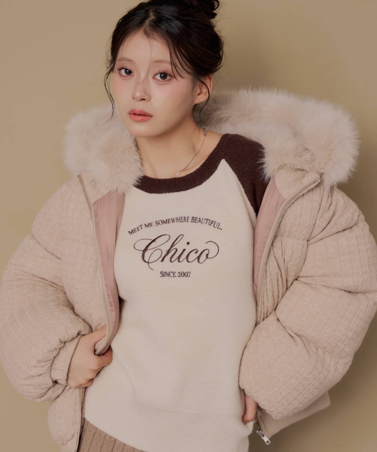 Chico(チコ) ラグランルーズニット【10/15(木)0:00～1000円OFFクーポン&ノベルティフェアスタート】