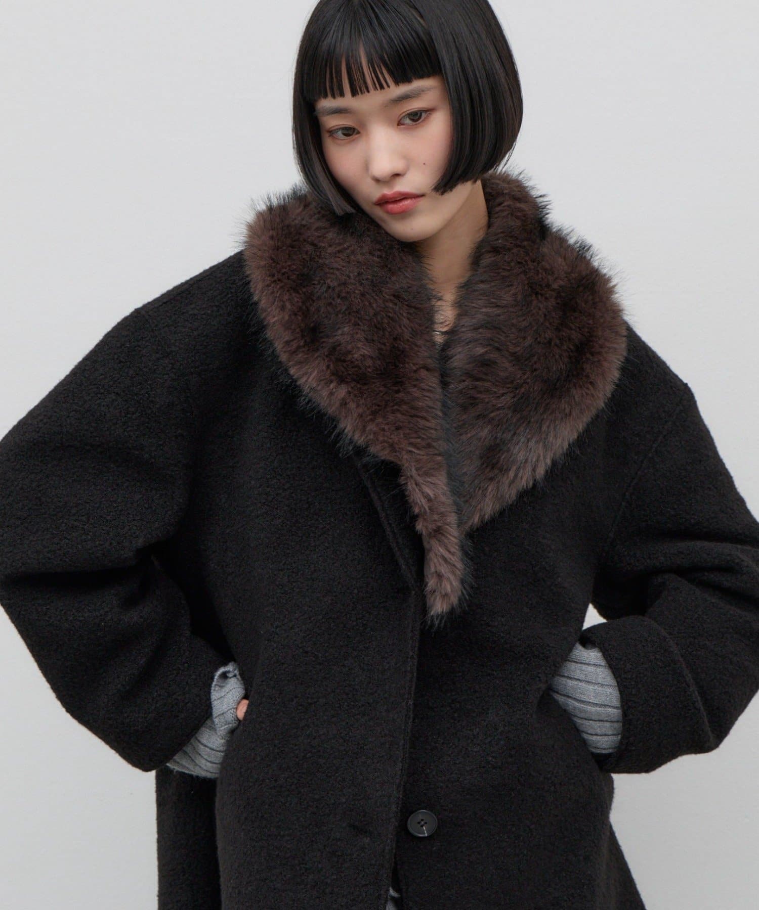 CIAOPANIC TYPY(チャオパニックティピー) 【26Winter展示会 出展商品】【SÉNA】ファー取り外しウールライクロングコート