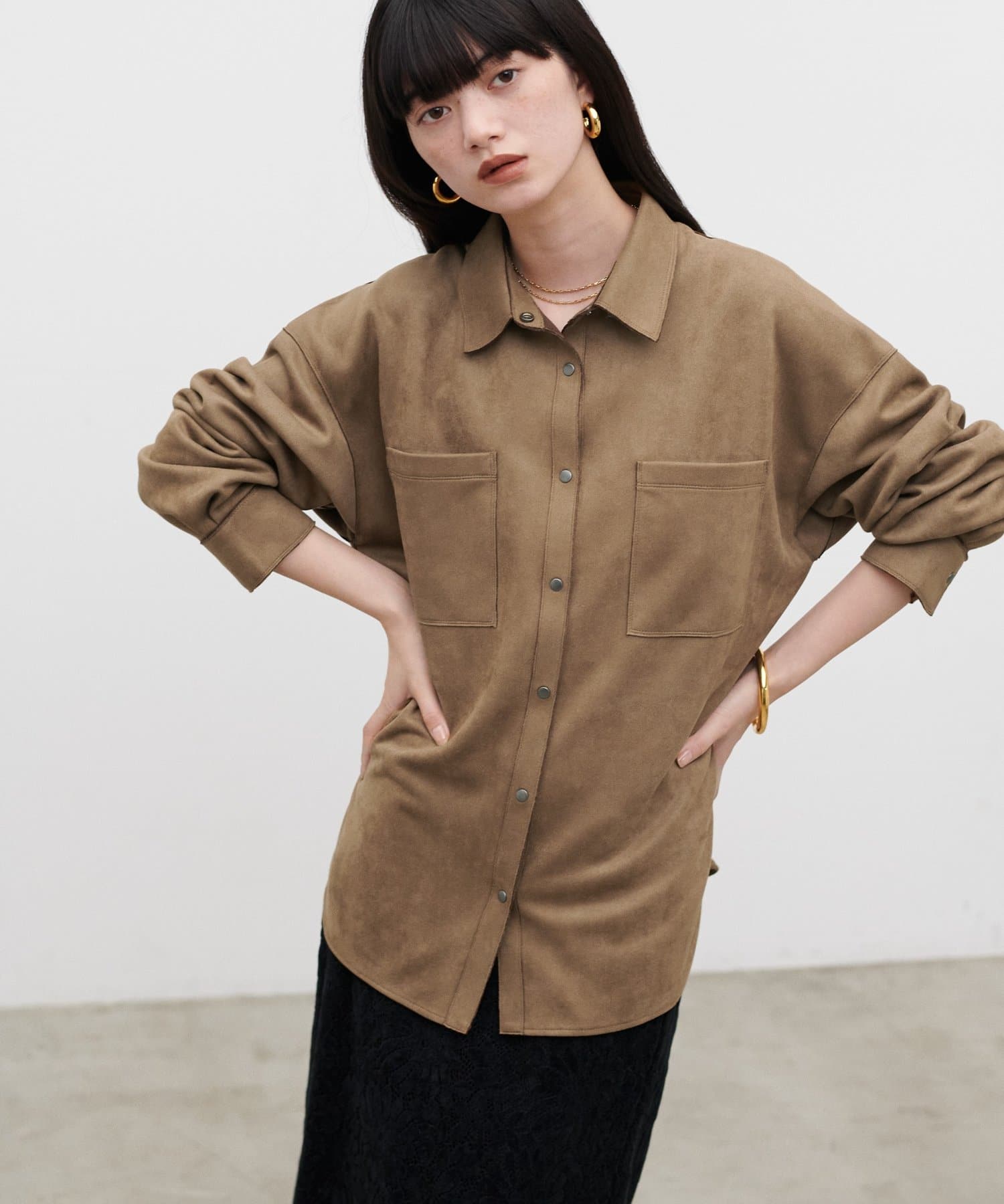 LARUTA(ラルータ) ダンボールスエードシャツ