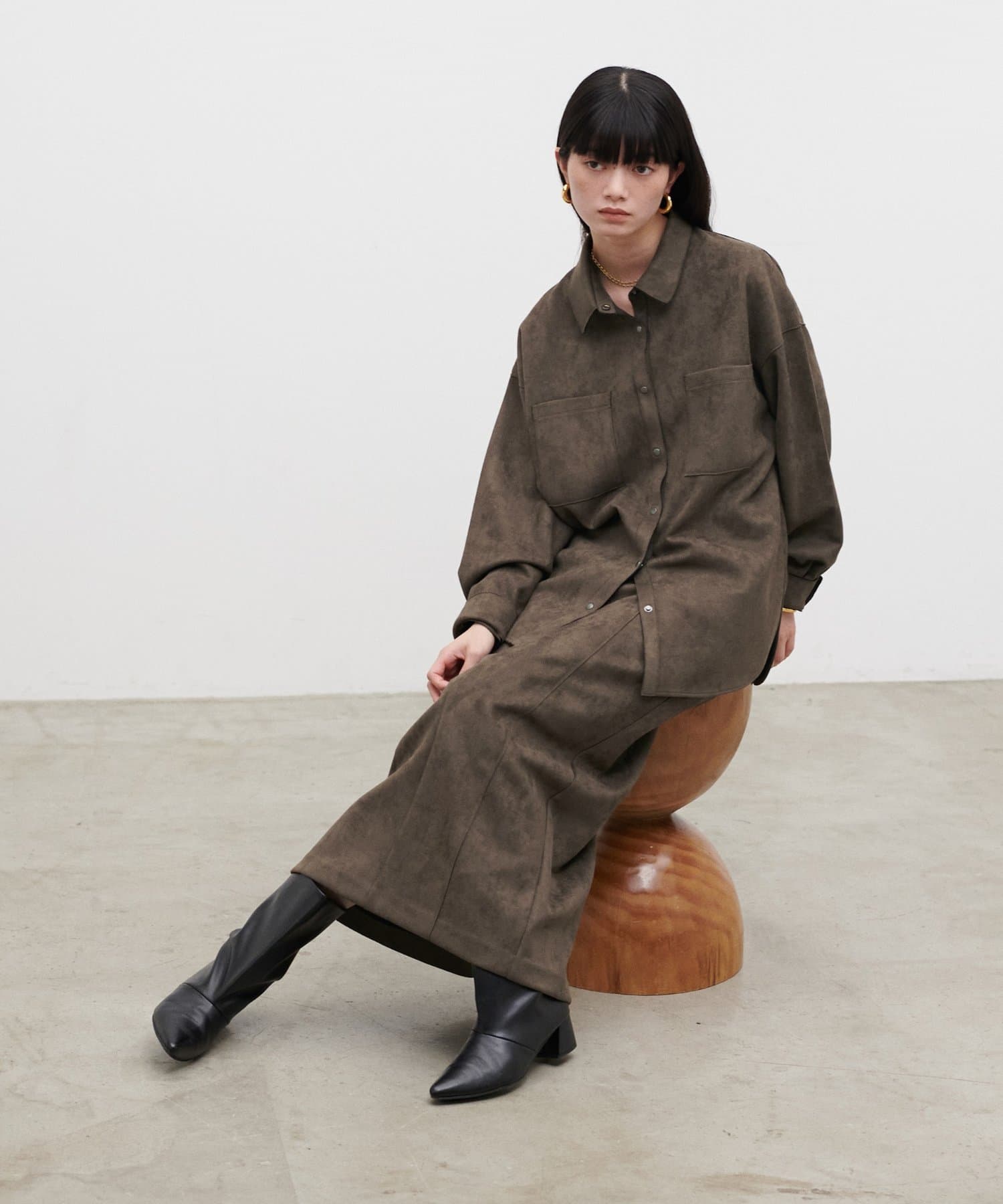 LARUTA(ラルータ) ダンボールスエードシャツ