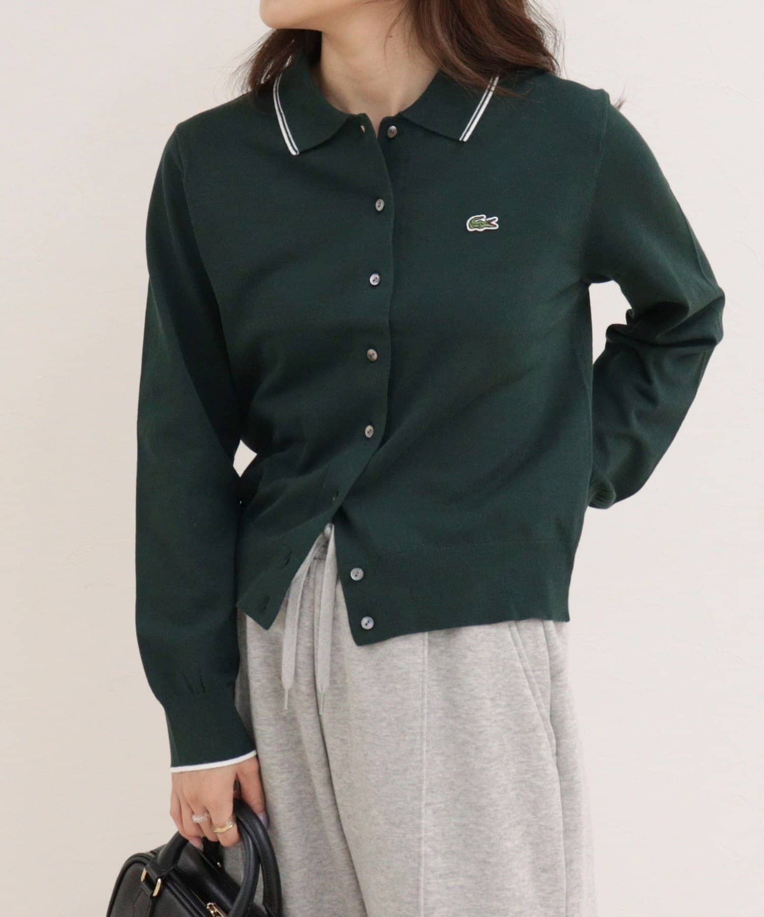 FREDY & GLOSTER(フレディ アンド グロスター) 【LACOSTE/ラコステ】ラインディテールニットポロカーディガン