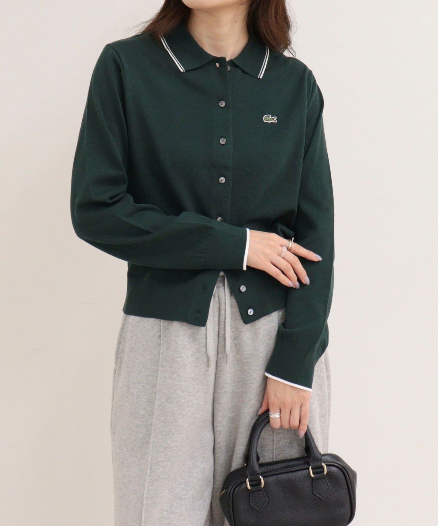 FREDY & GLOSTER(フレディ アンド グロスター) 【LACOSTE/ラコステ】ラインディテールニットポロカーディガン